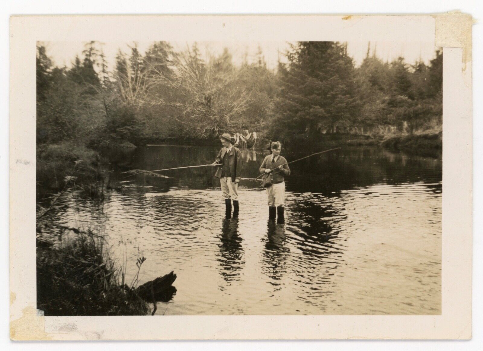 cr41 fishing at Fisherman River on Vancouver Island / 1930s 40s  / photo