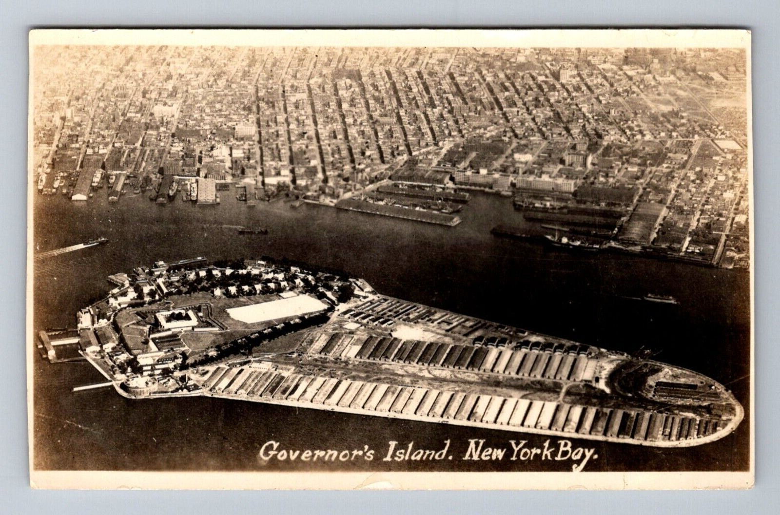 Aerial Photo Governor\'s Island New York Bay NY