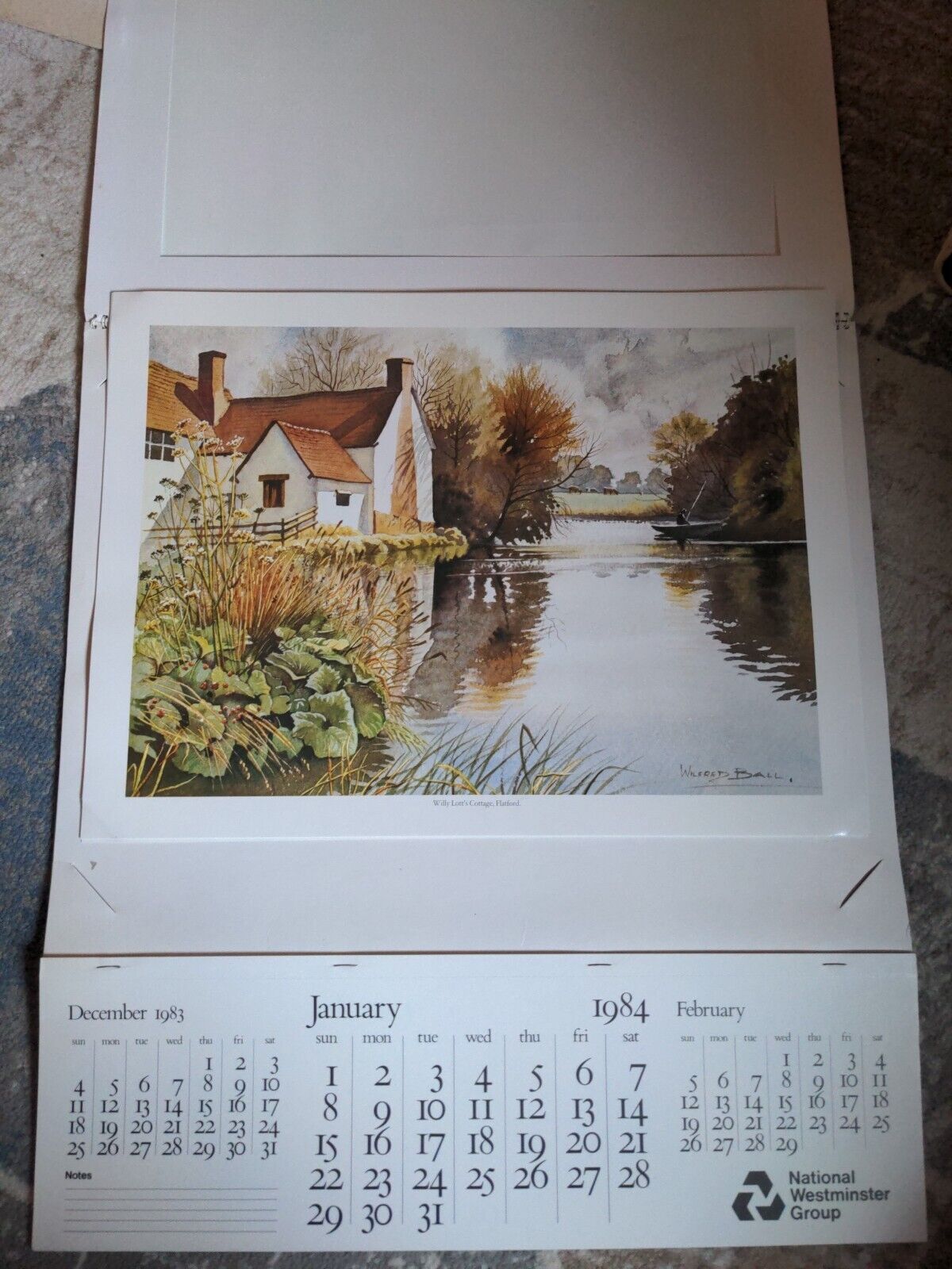 1984 Vintage Calendar National Westminster Bank 6 Prints Of Wilfred Ball 