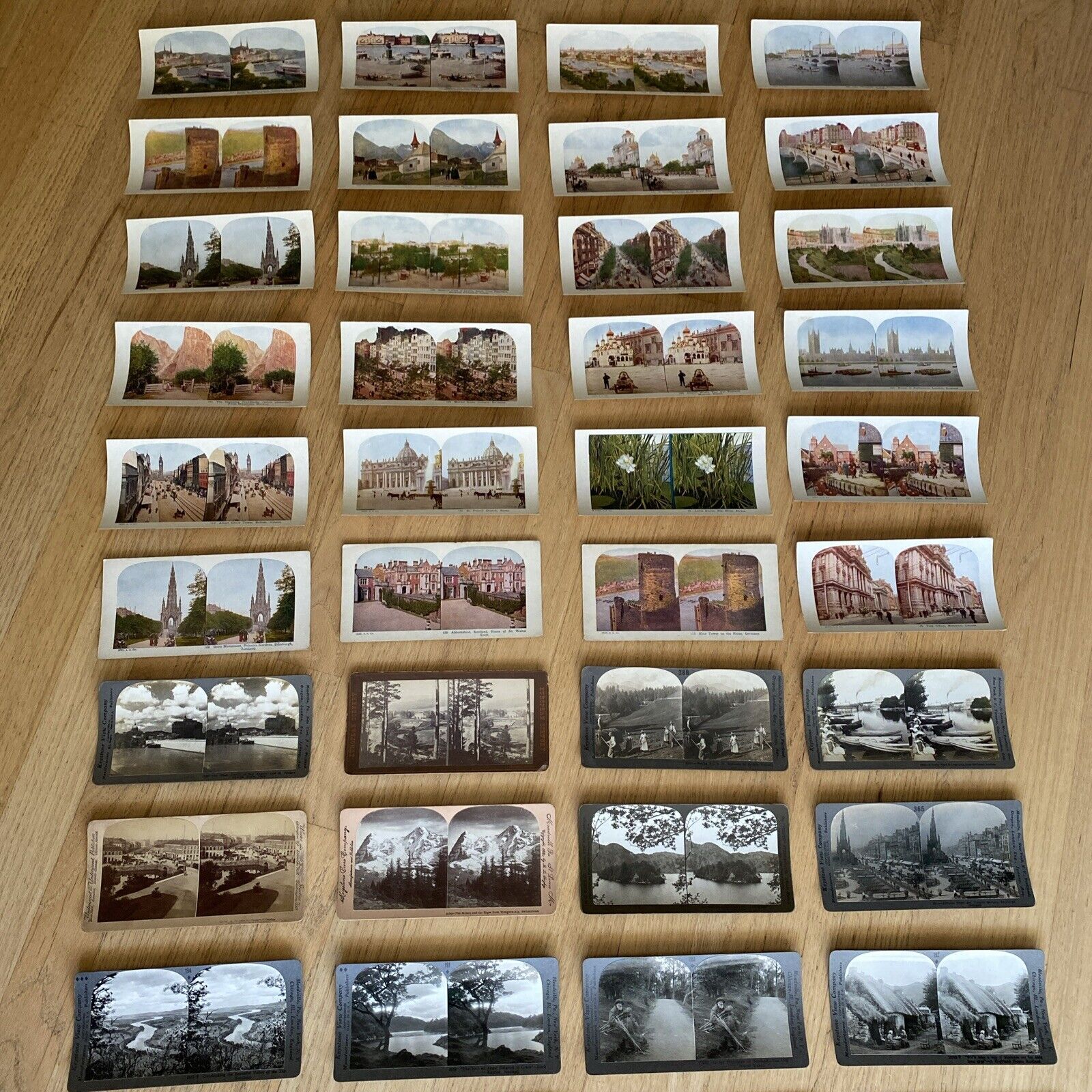 Vintage Stereoscope Cards Huge Lot Of 58- European Architecture & Landscape