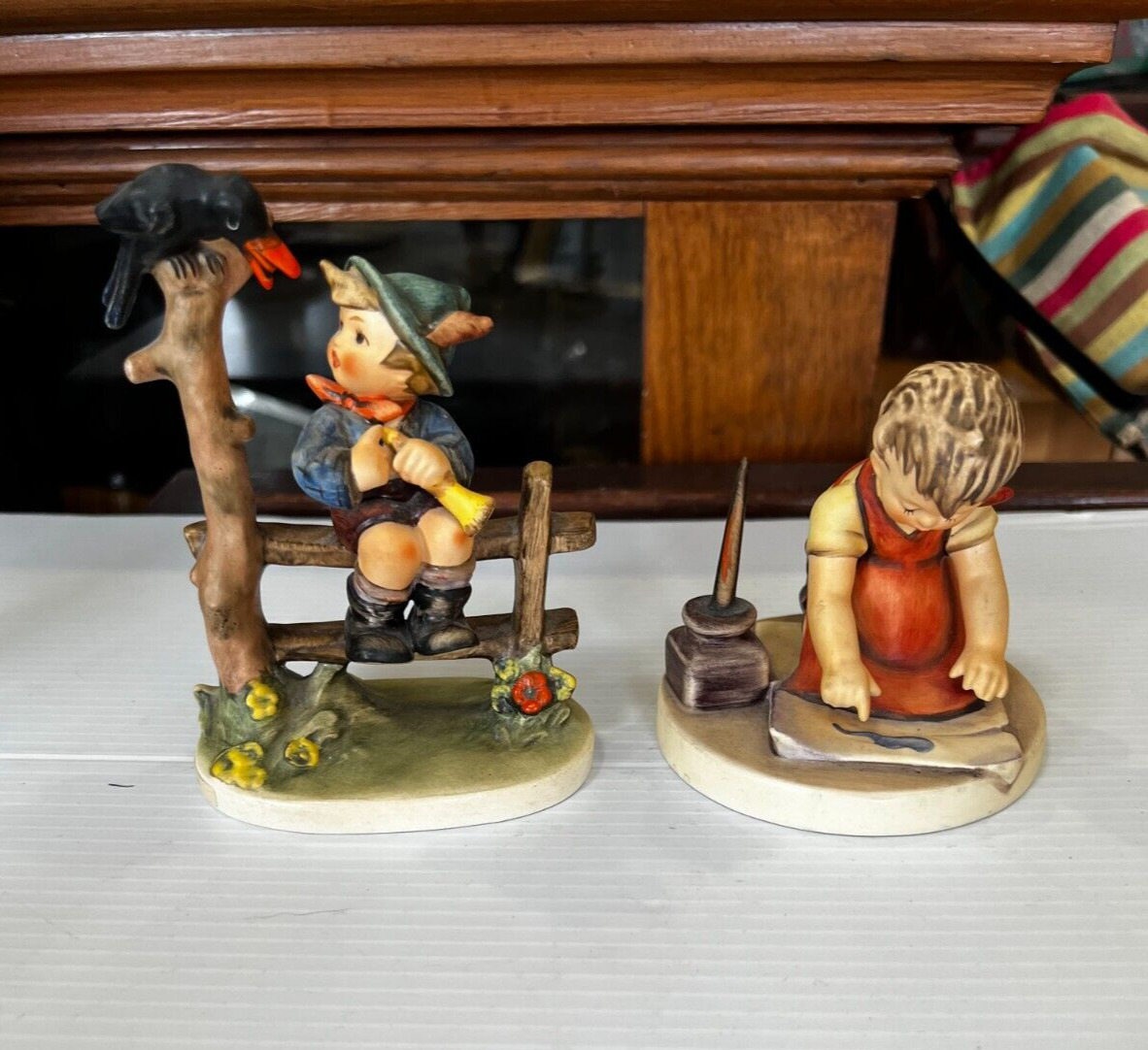 Lot of 2 Goebel Hummel Figurines TMK6 _ Mischief Maker and With Loving Greetings