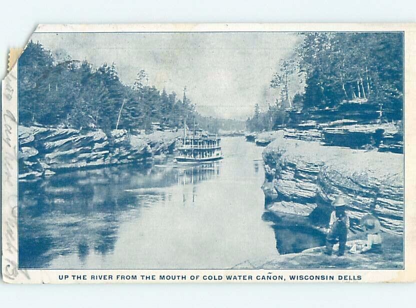 Pre-1907 BOAT AT COLD WATER CANON Wisconsin Dells Wisconsin WI 7/18 A1119