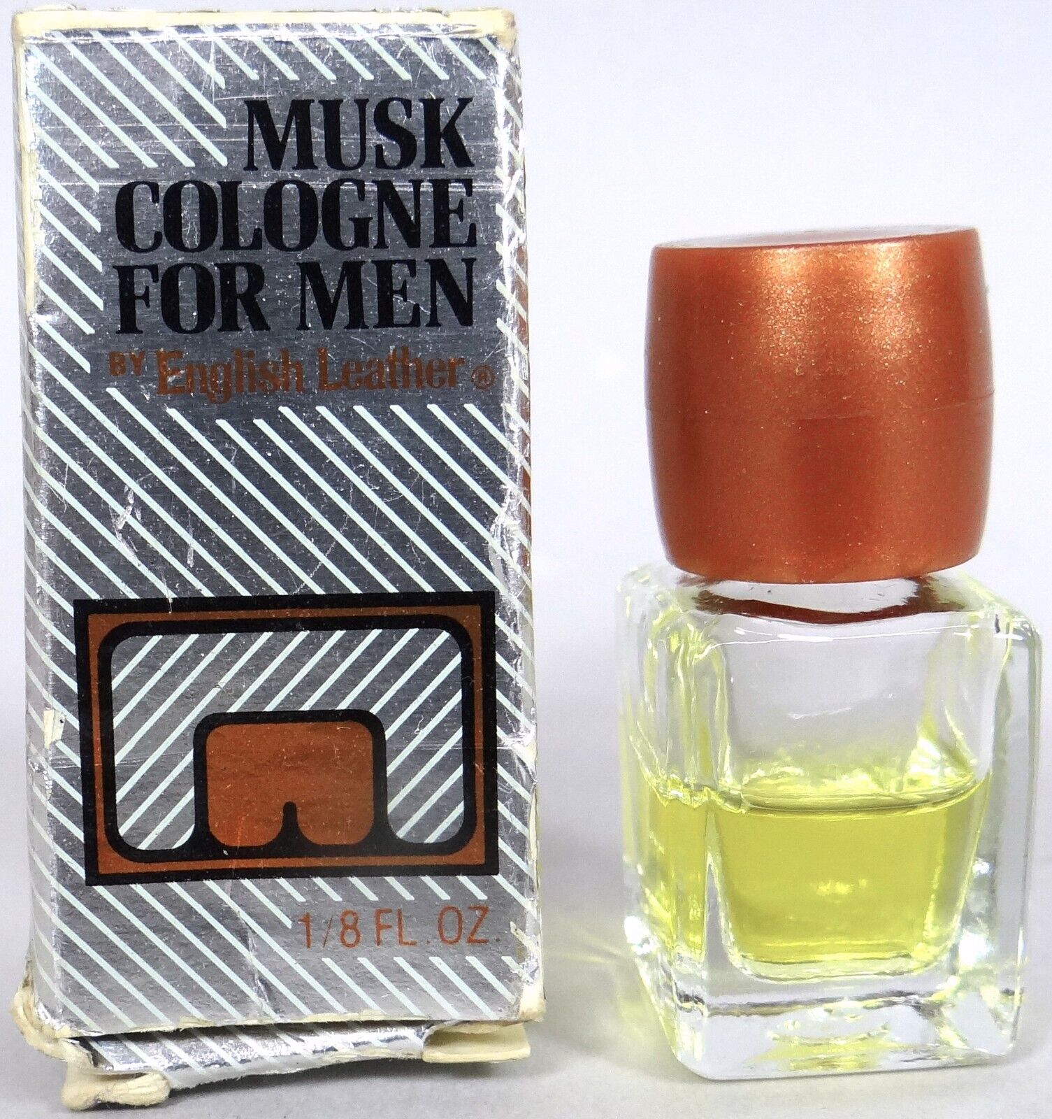 Musk For Men Cologne by English Leather Mini 1/8 oz Powdery Musk Floral Vtg 70s