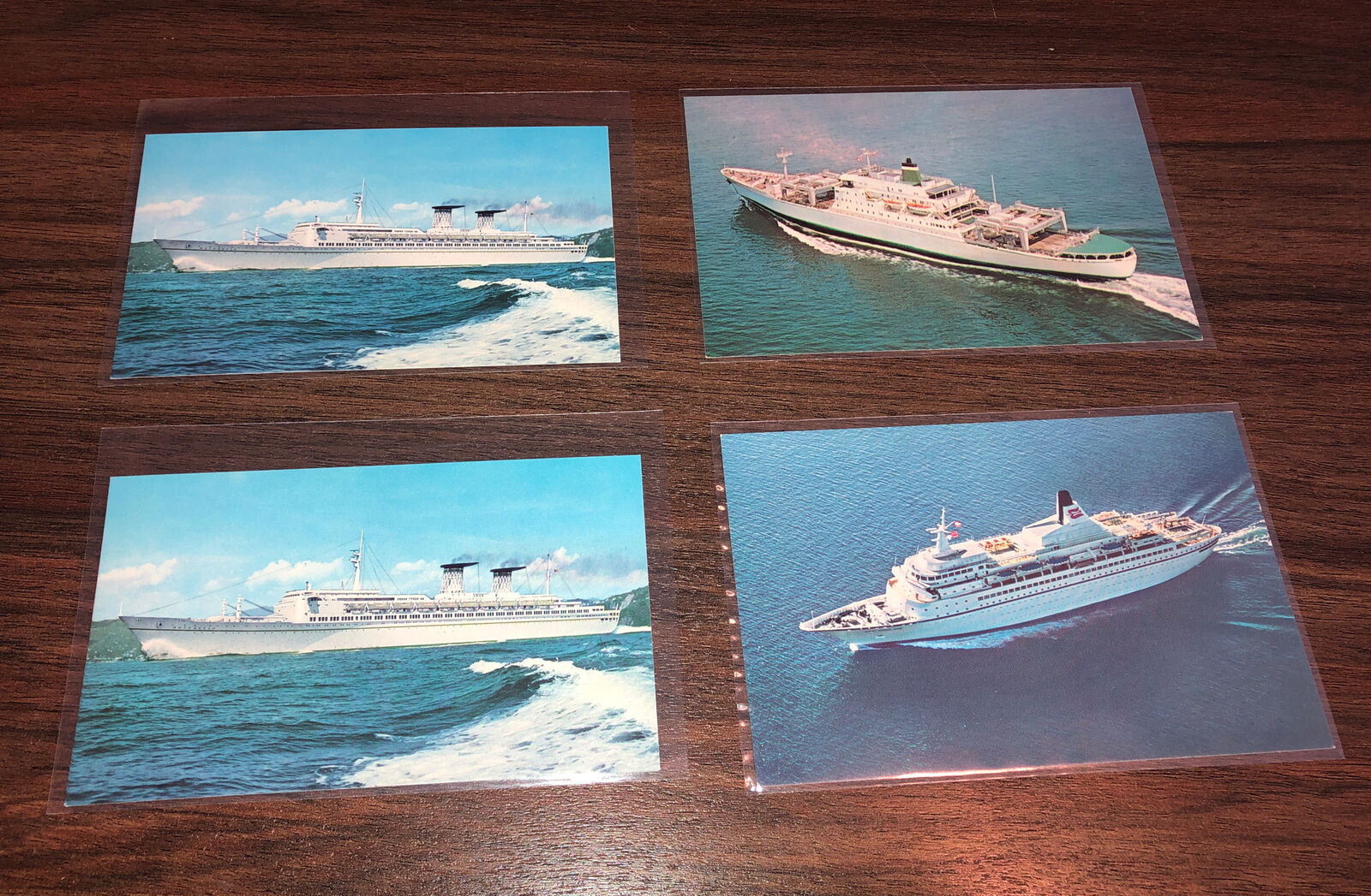 4 Vintage Postcards with Three Different Cruise Ships Italia Royal Viking Grace