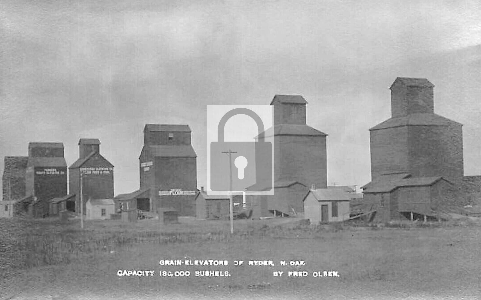 Grain Elevators Ryder North Dakota ND Reprint Postcard