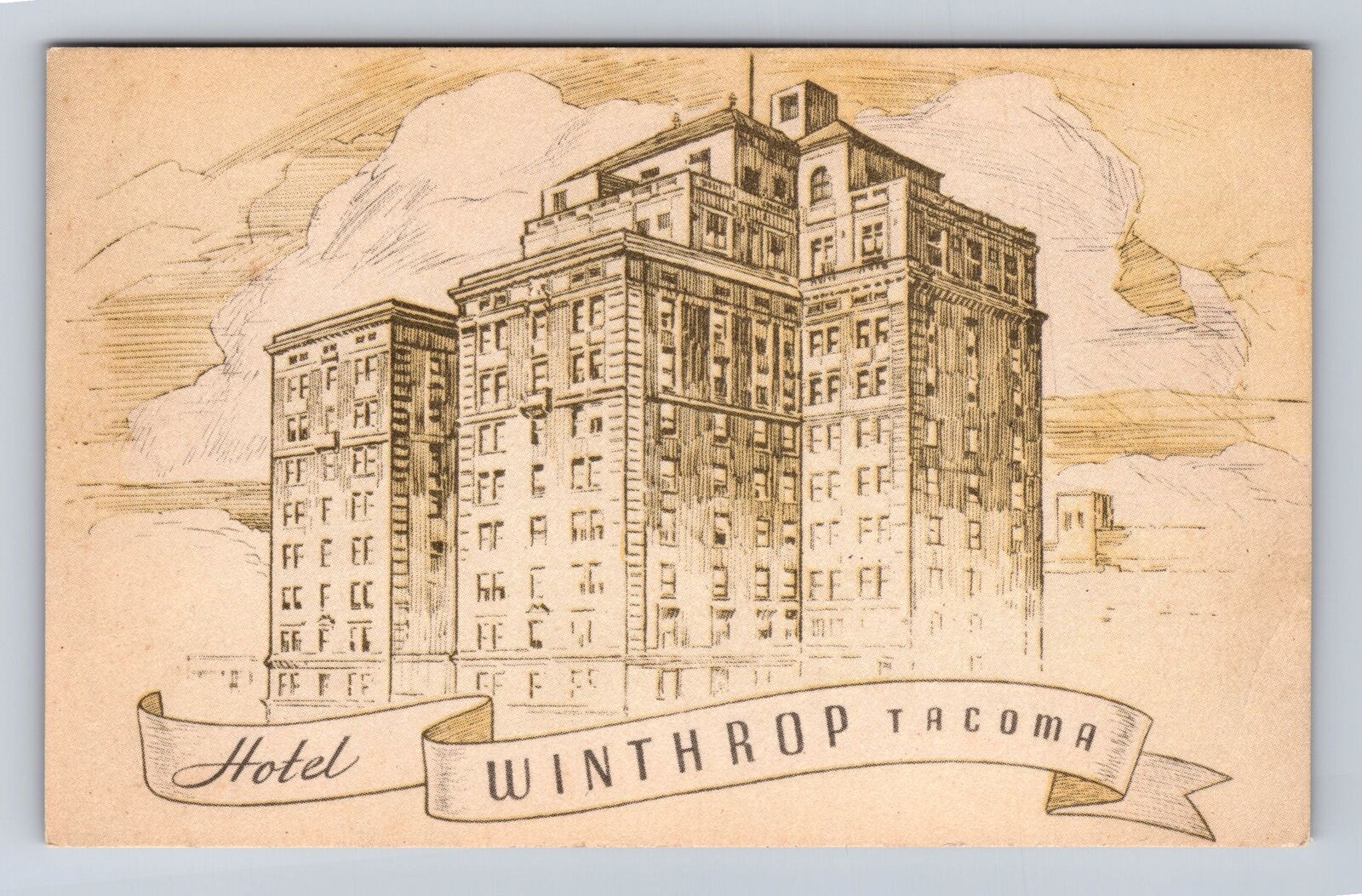 Tacoma WA-Washington, Winthrop Hotel Advertising, Vintage Souvenir Postcard