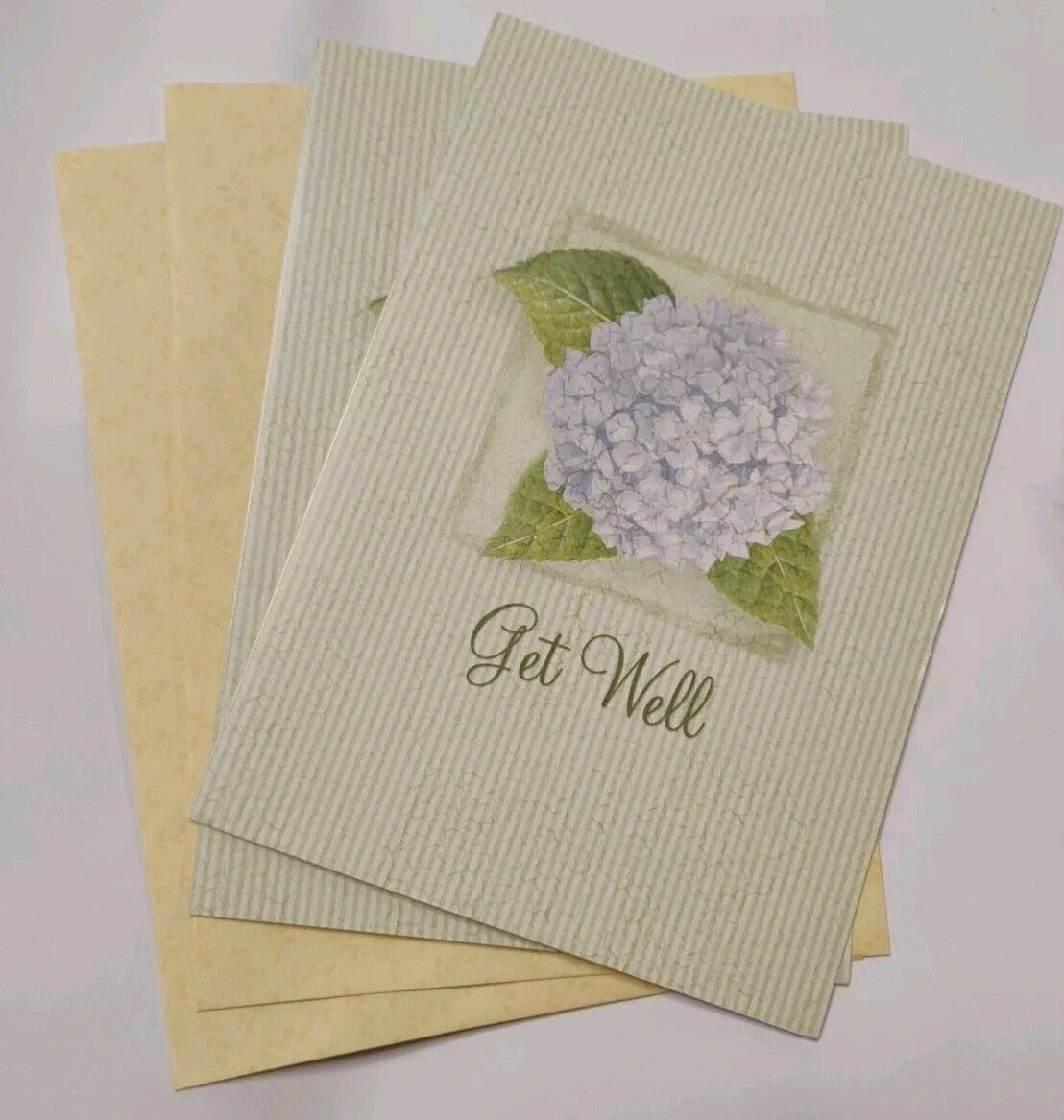 2 Get Well Soon Greeting Cards with Envelopes Recovery Sickness Surgery Flowers 
