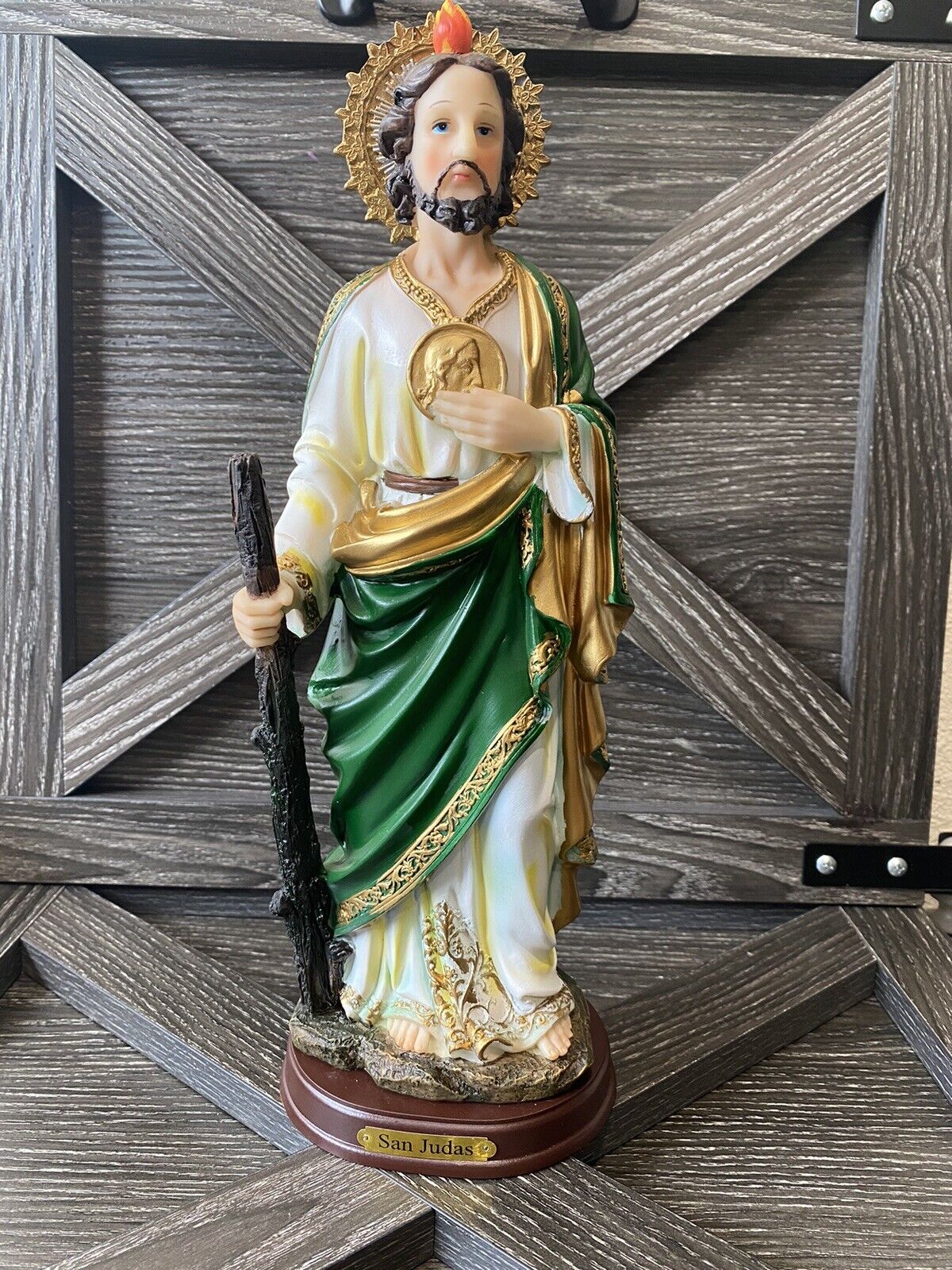 San Judas Tadeo 12”  Resin Statue Finely Finished  Imagen New Santo Del Dinero