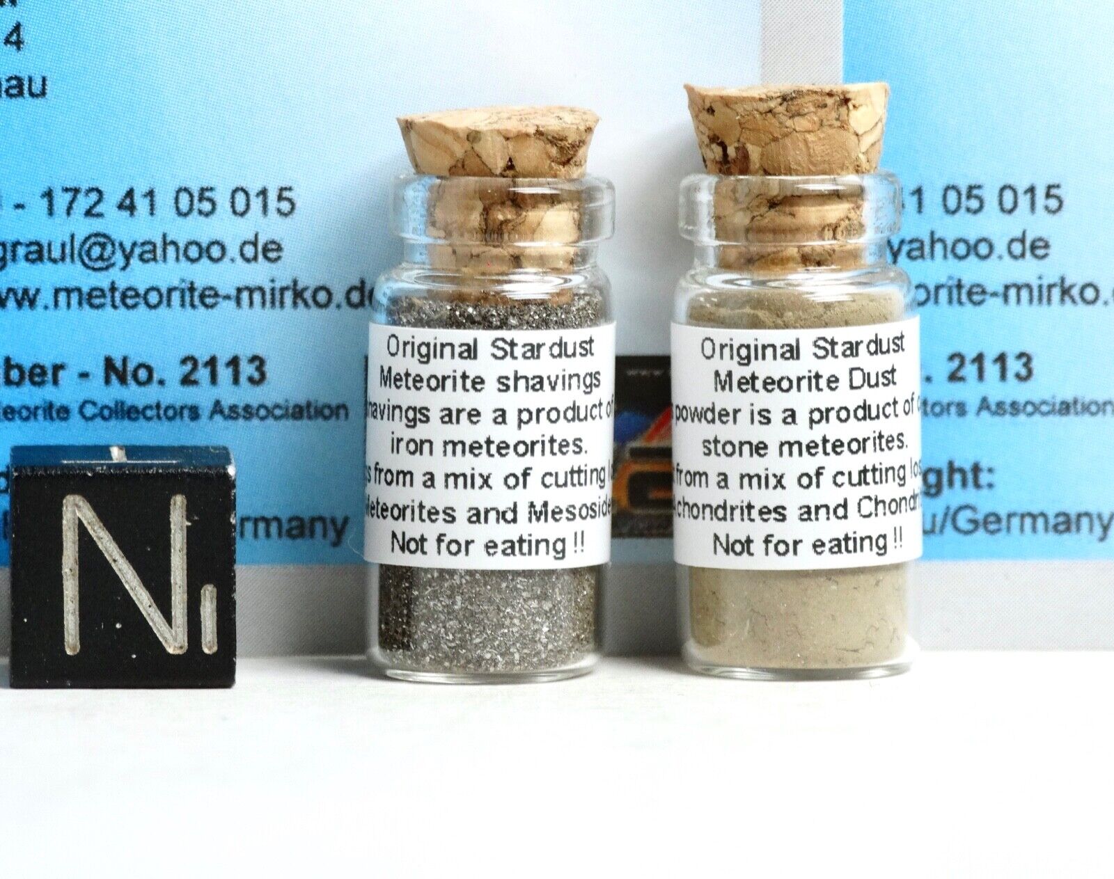Original Stardust SET -  real Meteorite powder + shavings Stone Iron Meteorites