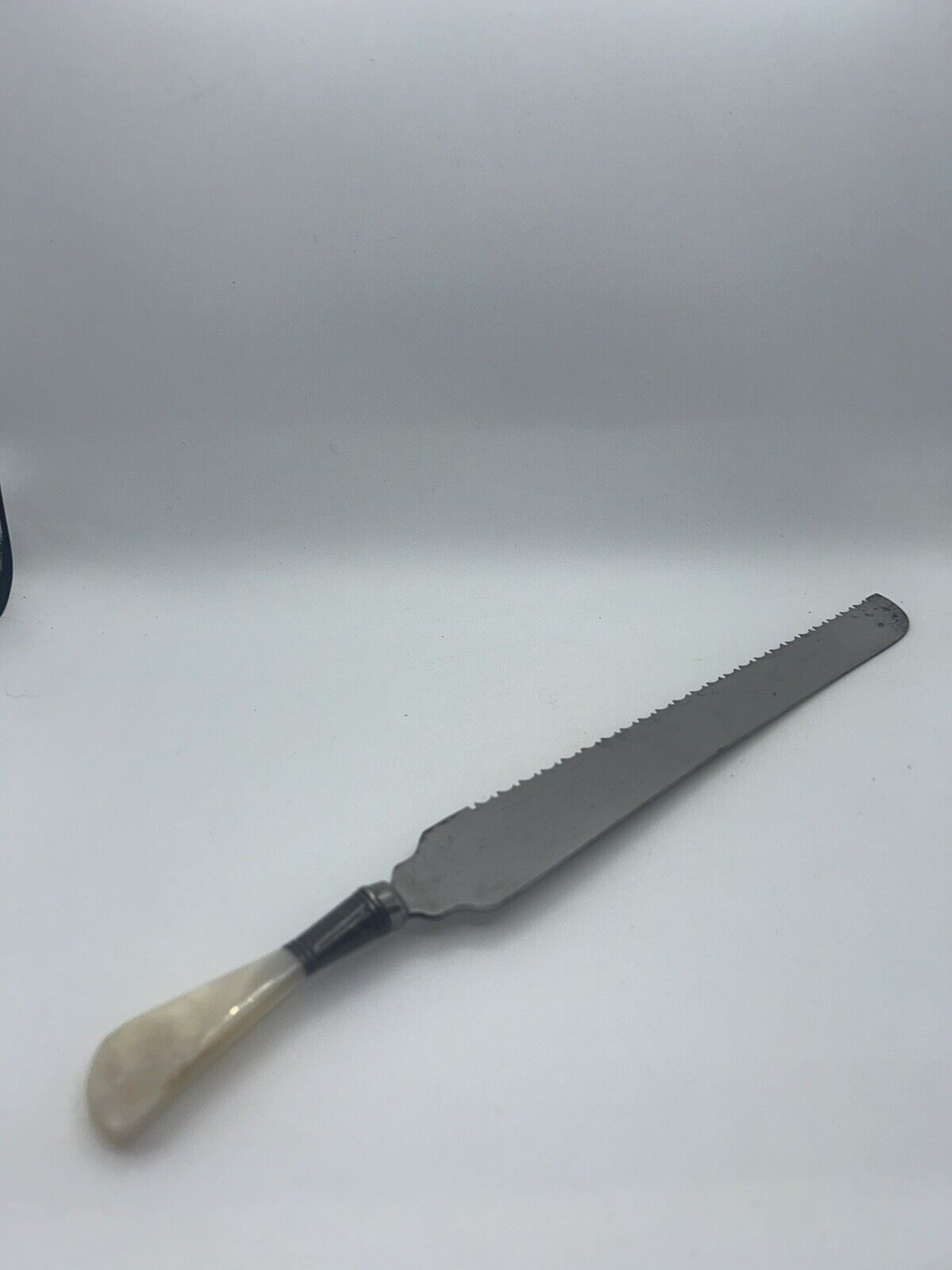 Victorian Mother of Pearl Sterling Bread Knife