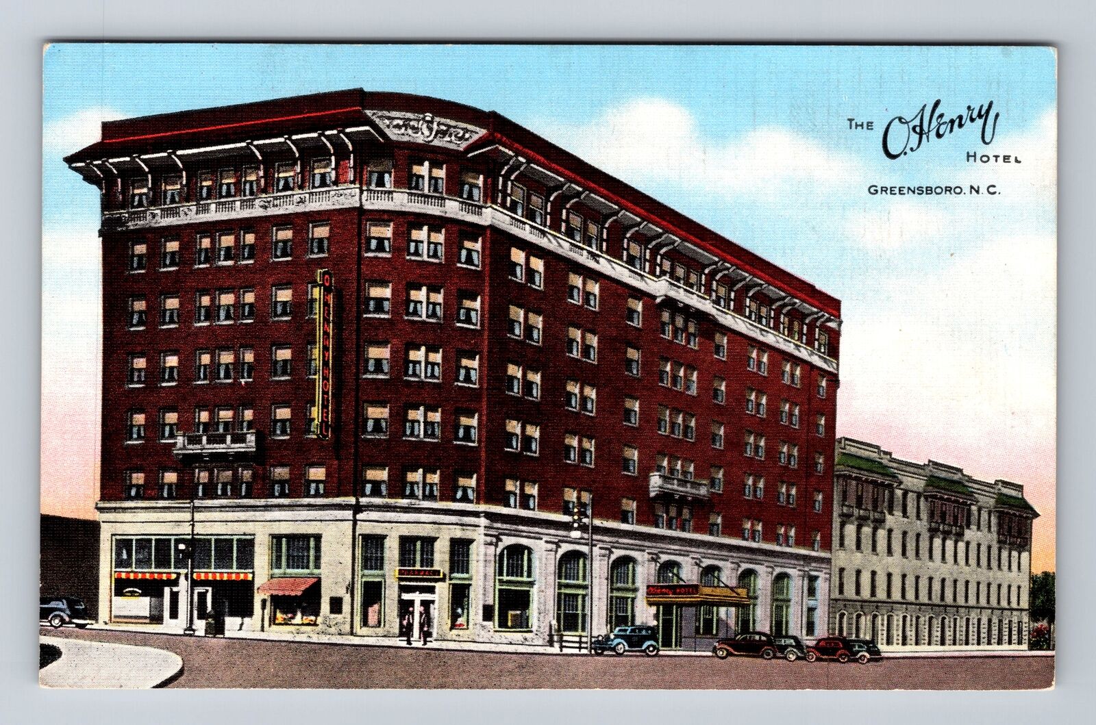 Greensboro NC-North Carolina, O'Henry Hotel, Advertising Vintage Postcard