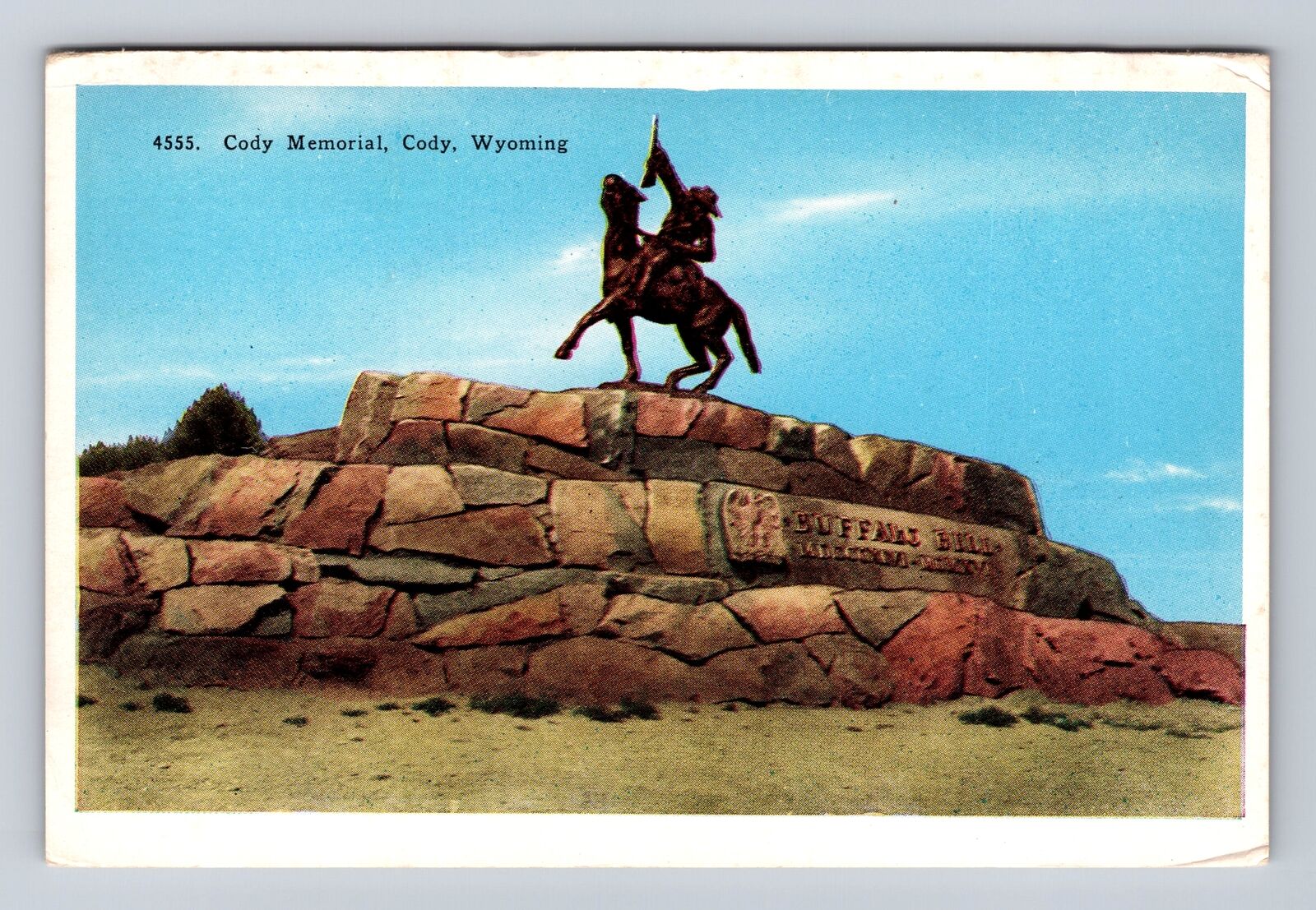 Cody WY-Wyoming, Cody Memorial, Antique, Vintage Souvenir Postcard