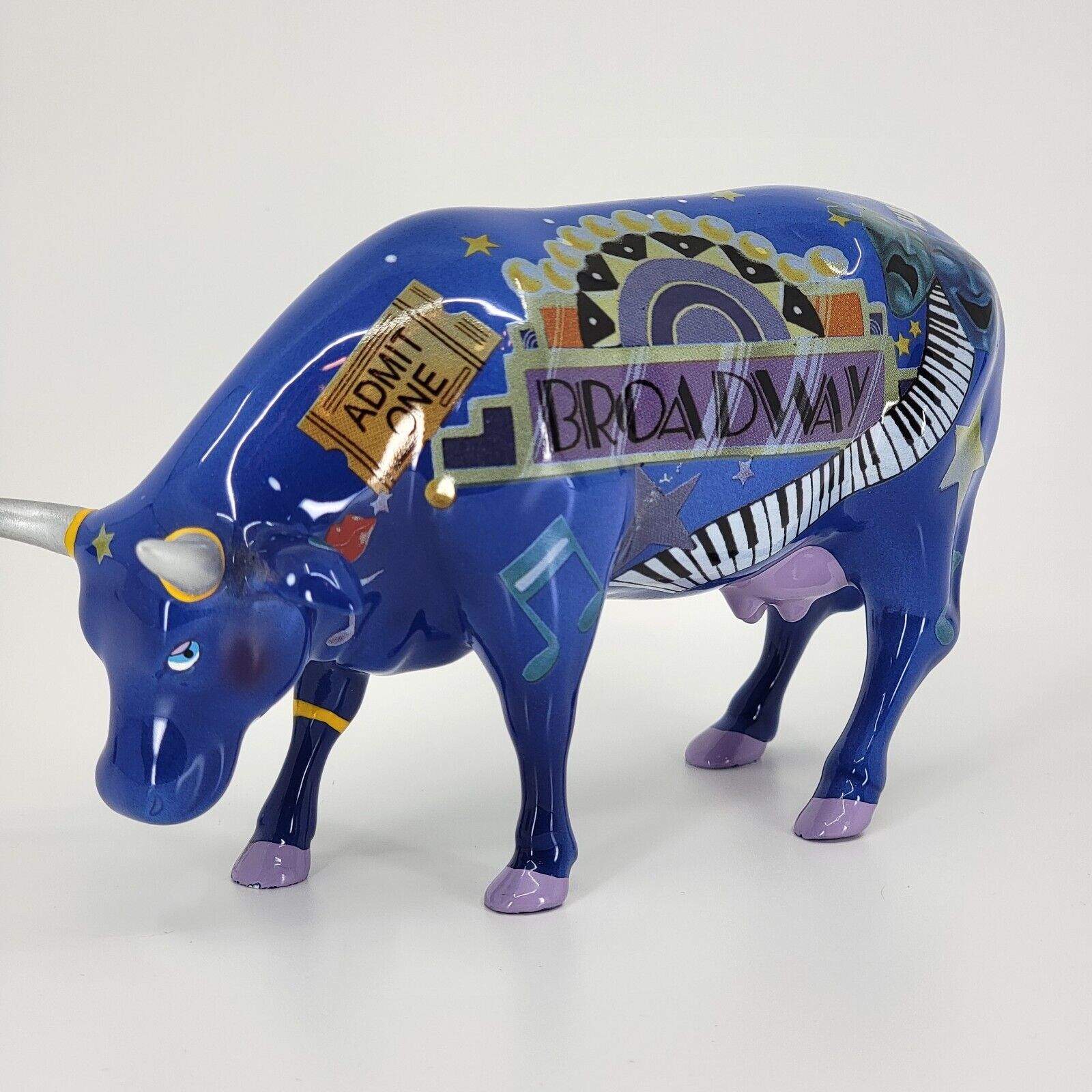 Cow Parade Broadway Baby #9159 Figurine & Tag 2000 Theater Musical New York City