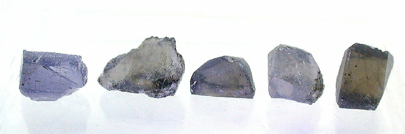 21.72 Gram 108 Carat 5 Stone Tanzania Blue Iolite Cab Facet Gem Rough CS395/6823
