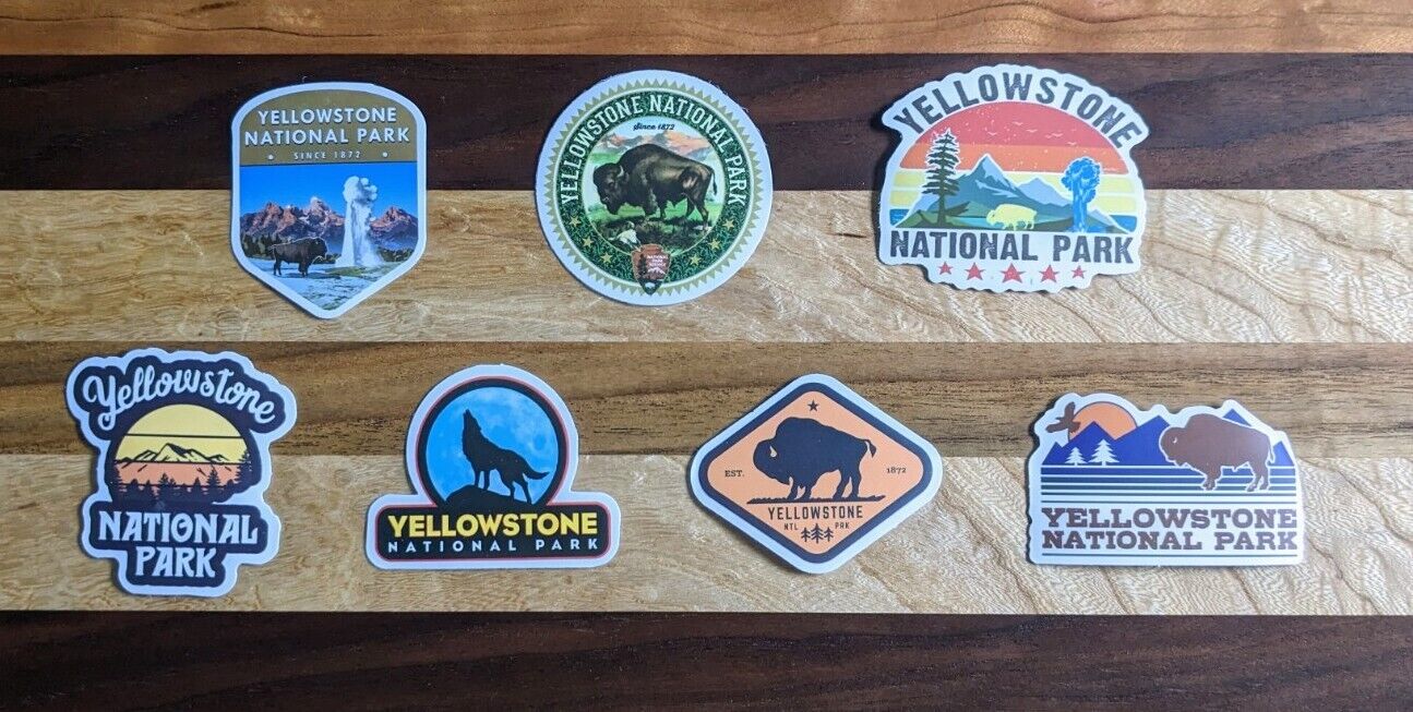 A set of Seven (7) Yellowstone National Park Sticker Decal 3\