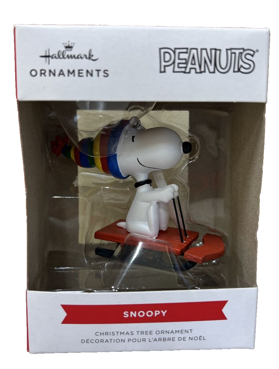 Hallmark Peanuts Snoopy Sledding Christmas Tree Ornament 2021