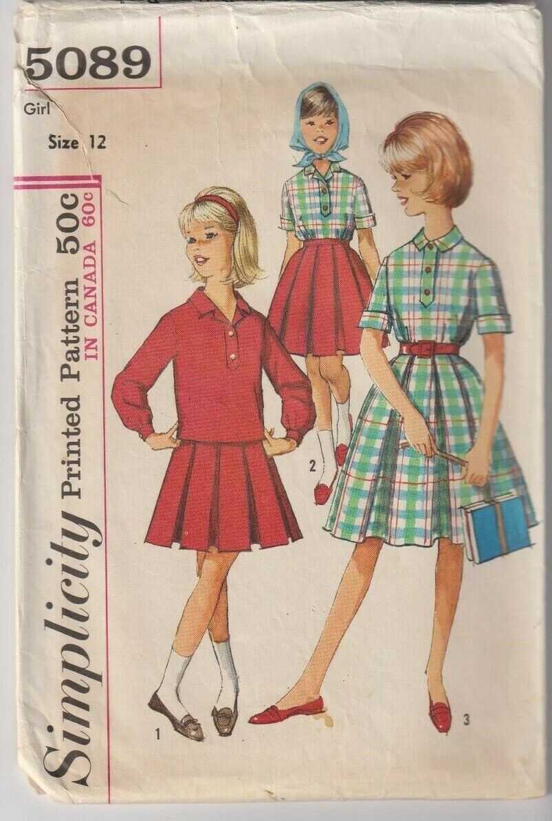 5089 SIMPLICITY c.1960s - SKIRT & BLOUSE - GIRLS Sz 12