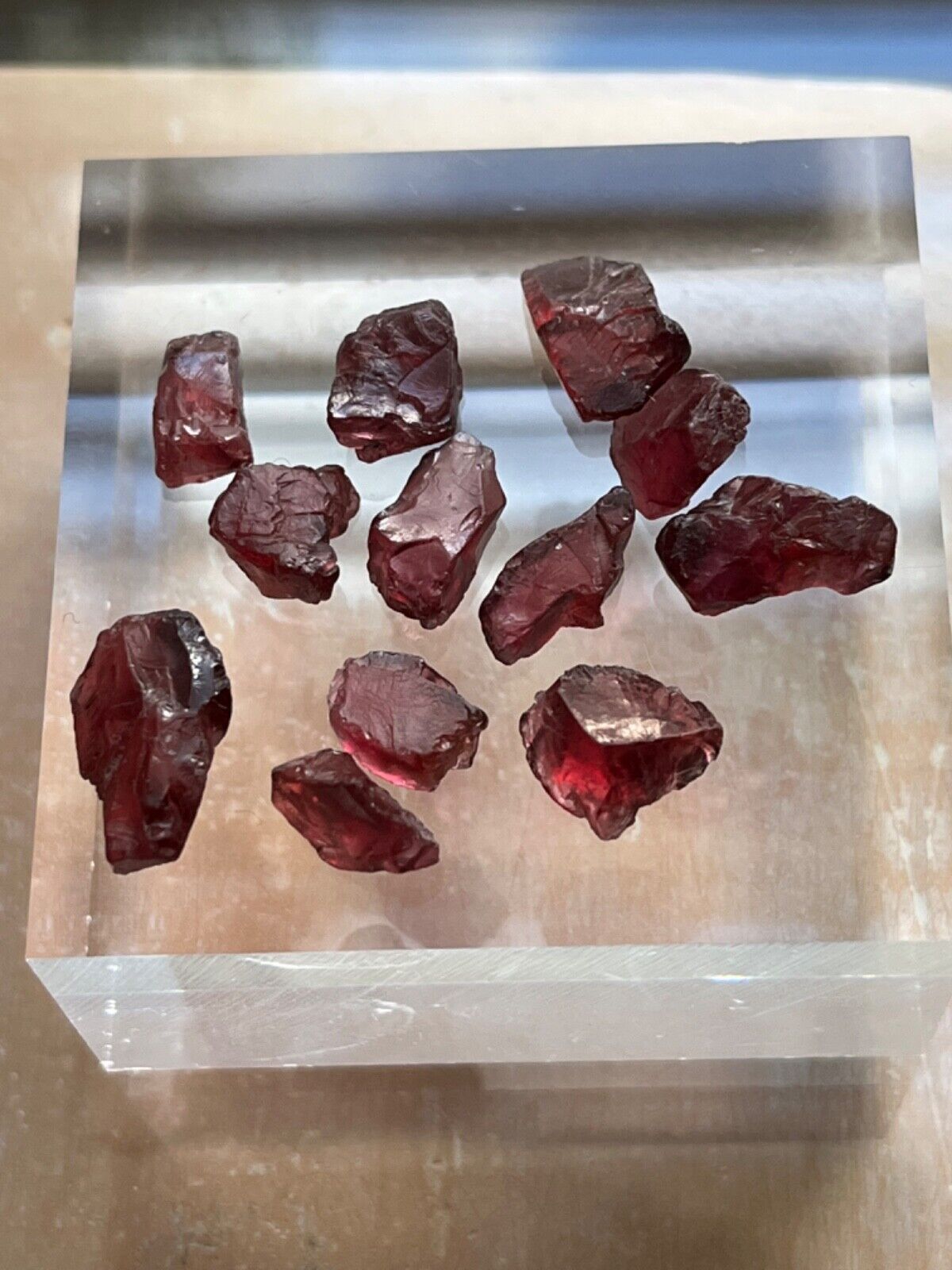 Purple Rhodolite Garnet. Natural  37.8 ctw  12 gems Vibrant Red  Nice Clarity
