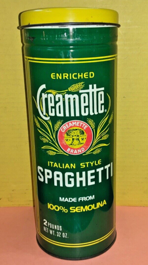 VTG Enriched Creamette Italian Style Spaghetti Tin Can 2 LBS. - AS IS