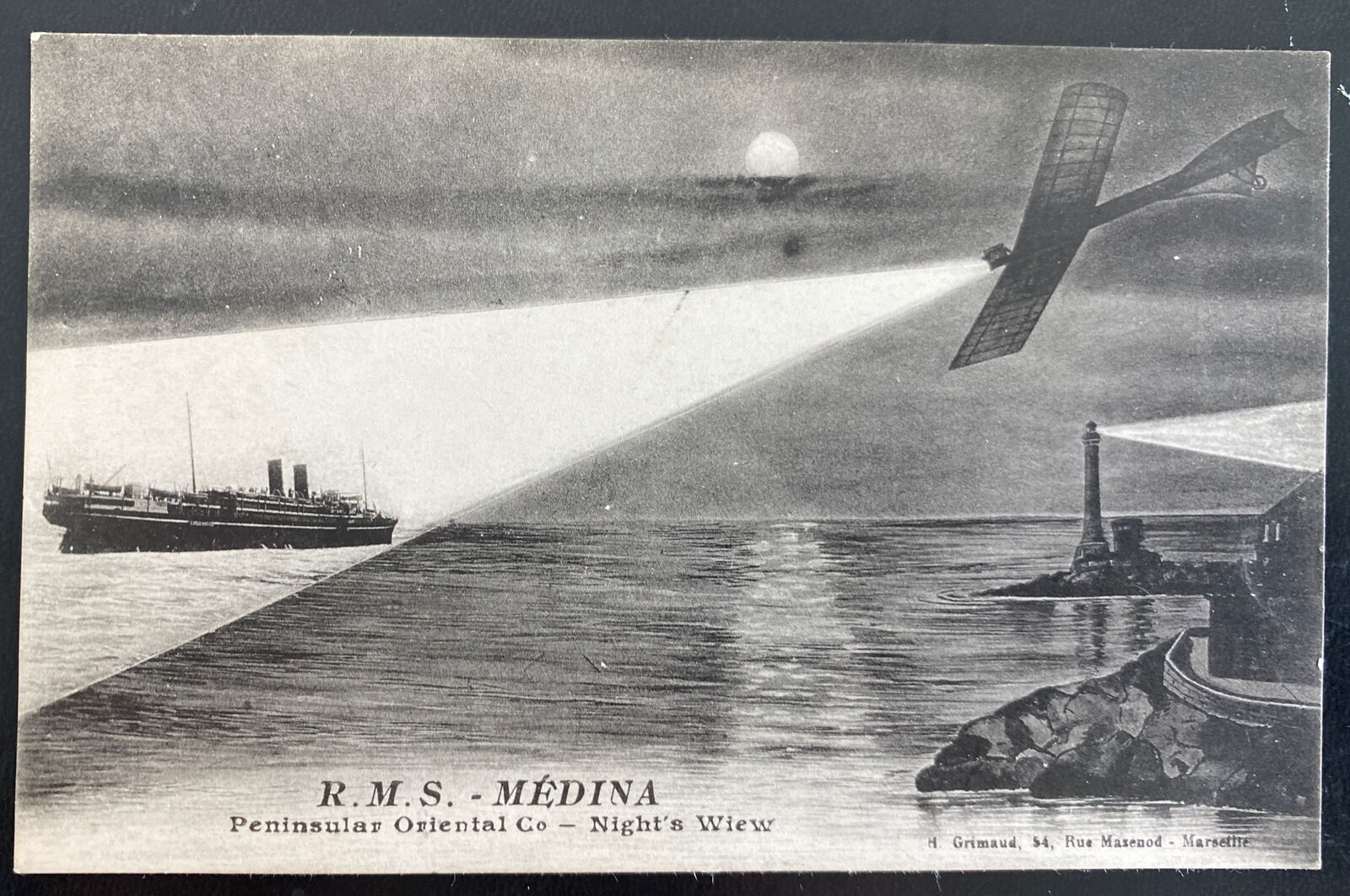 Mint England Picture Postcard Aviation RMS Medina Peninsular Oriental Co