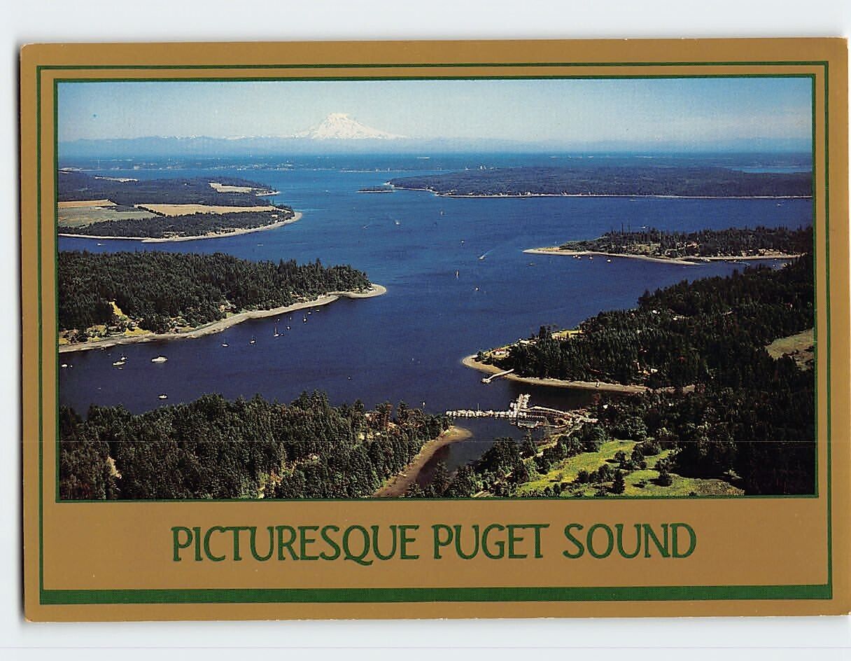 Postcard Picturesque Puget Sound, Washington, USA