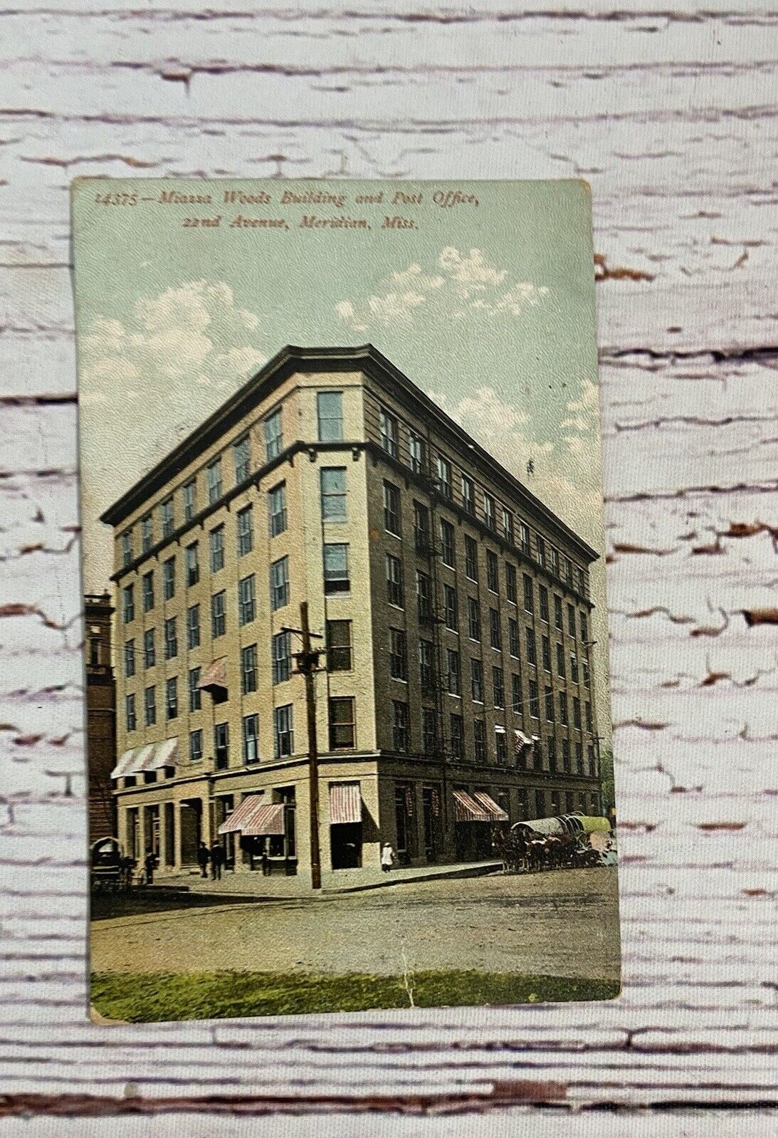 1908 Meridian Mississippi Postcard Miazza Woods Building & Post Office No Stamp