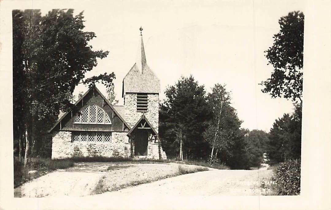 c1940s RPPC St Andrews Chapel 1948 New London New Hampshire NH Real Photo P81