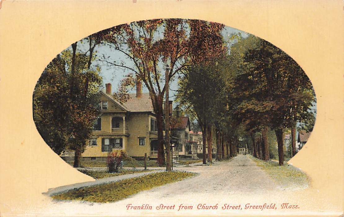 c1910 Federal Street From Church Street Greenfield MA P462