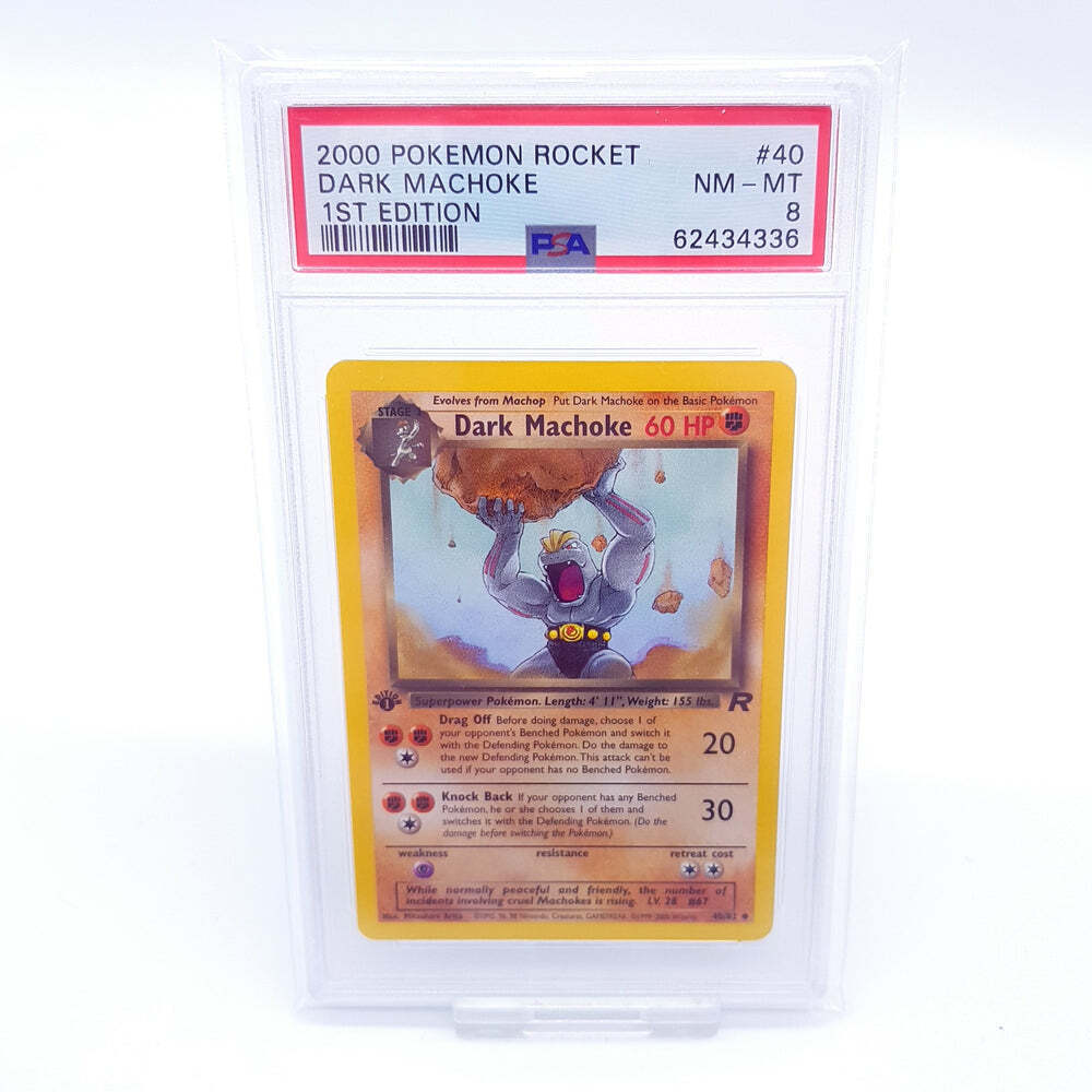 Pokemon Dark Machoke 40/82 1st Edition Team Rocket English PSA 8NM - Mint