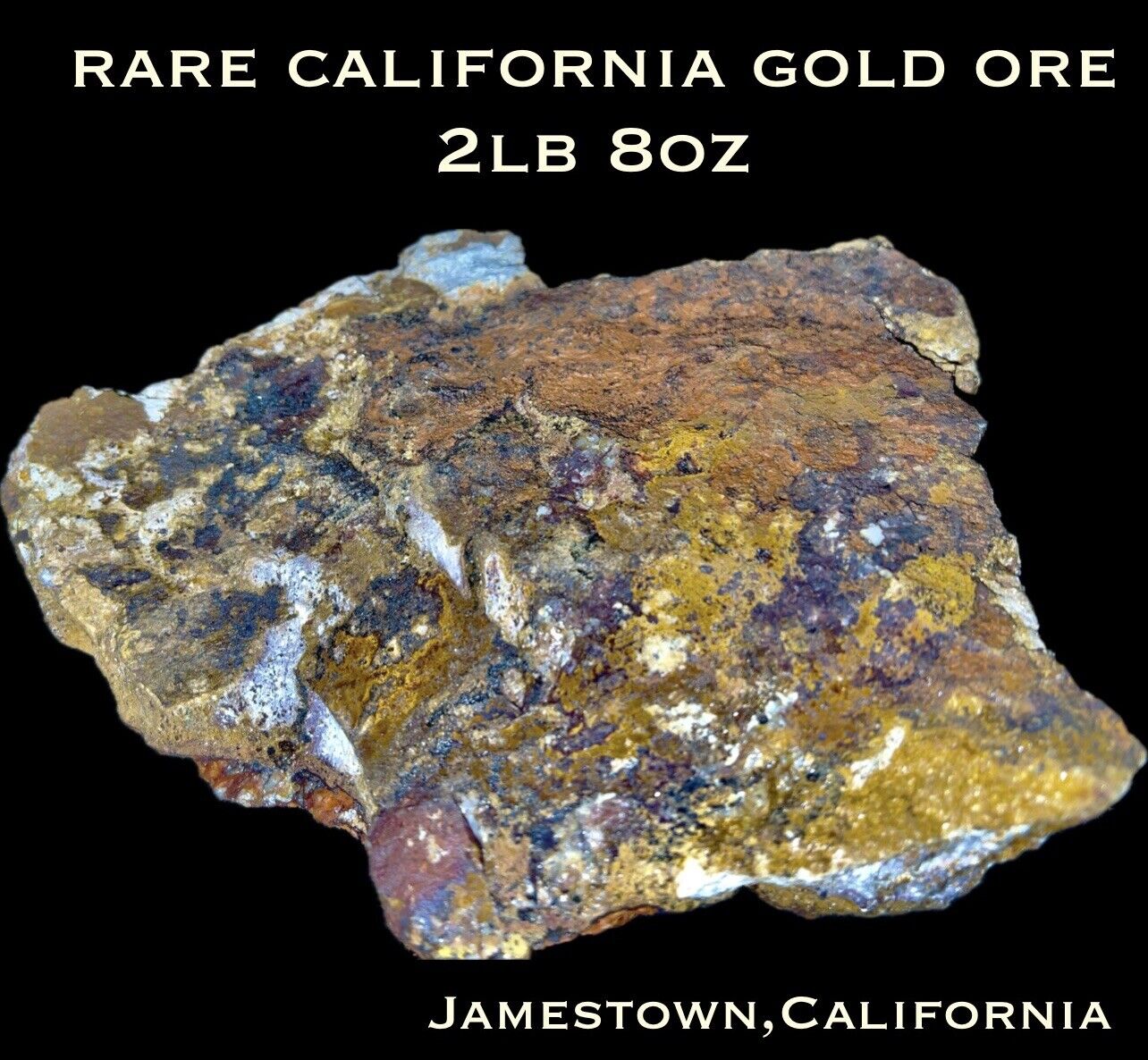 NATURAL-RAW-HIGHLY MINERALIZED-HIGH GRADE-RARE-GOLD ORE FROM THE MOTHERLODE