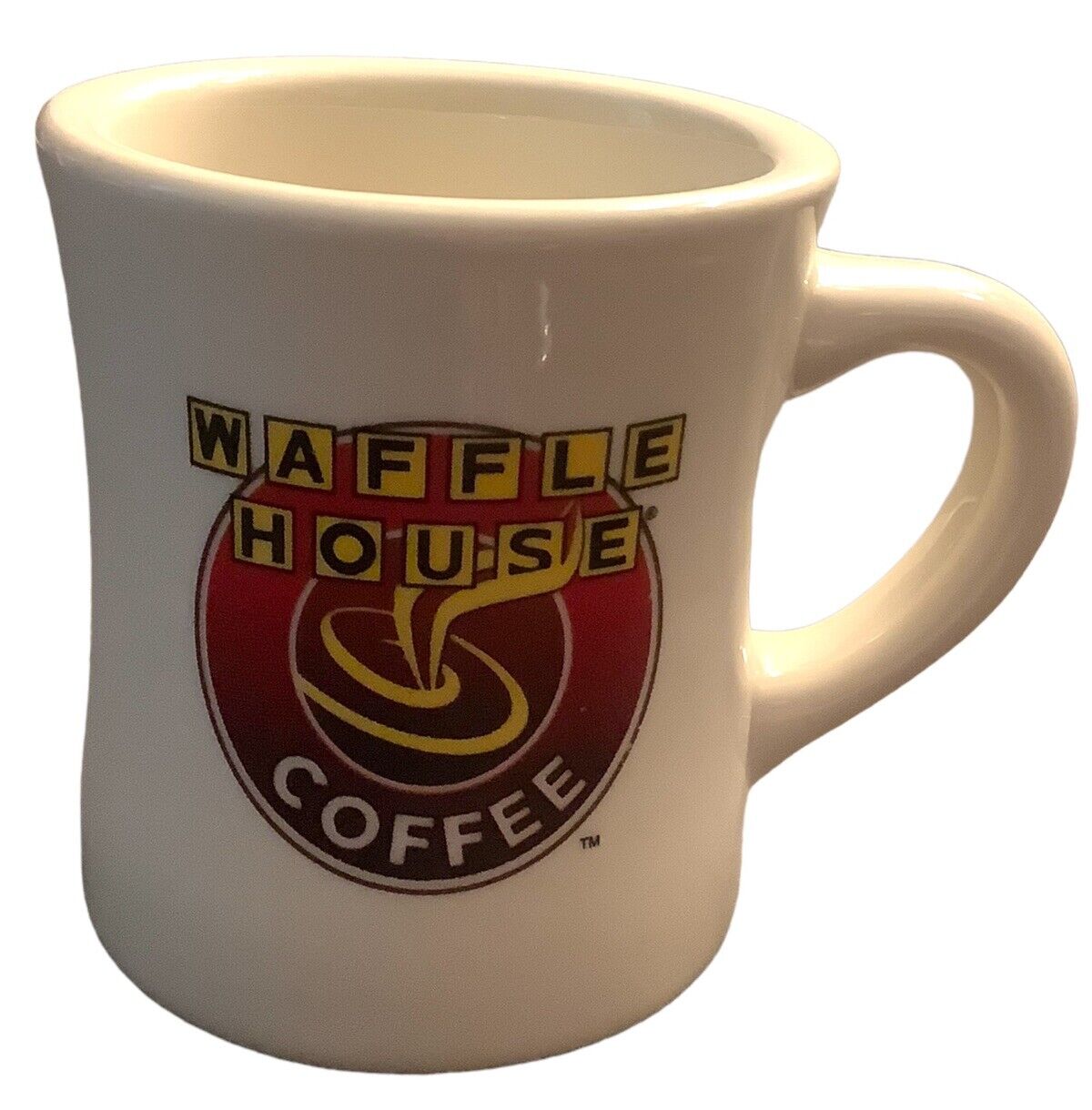 Vintage TUXTON Rounded WAFFLE HOUSE Heavy Ceramic Coffee Cup Mug