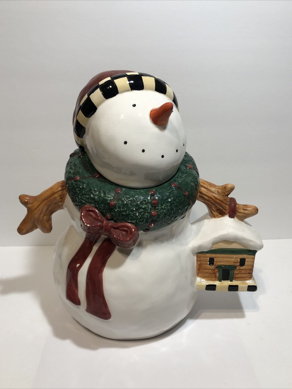 Vintage Collectible Sakura Snowman Cookie Jar  Debbie Mumm **See Description**