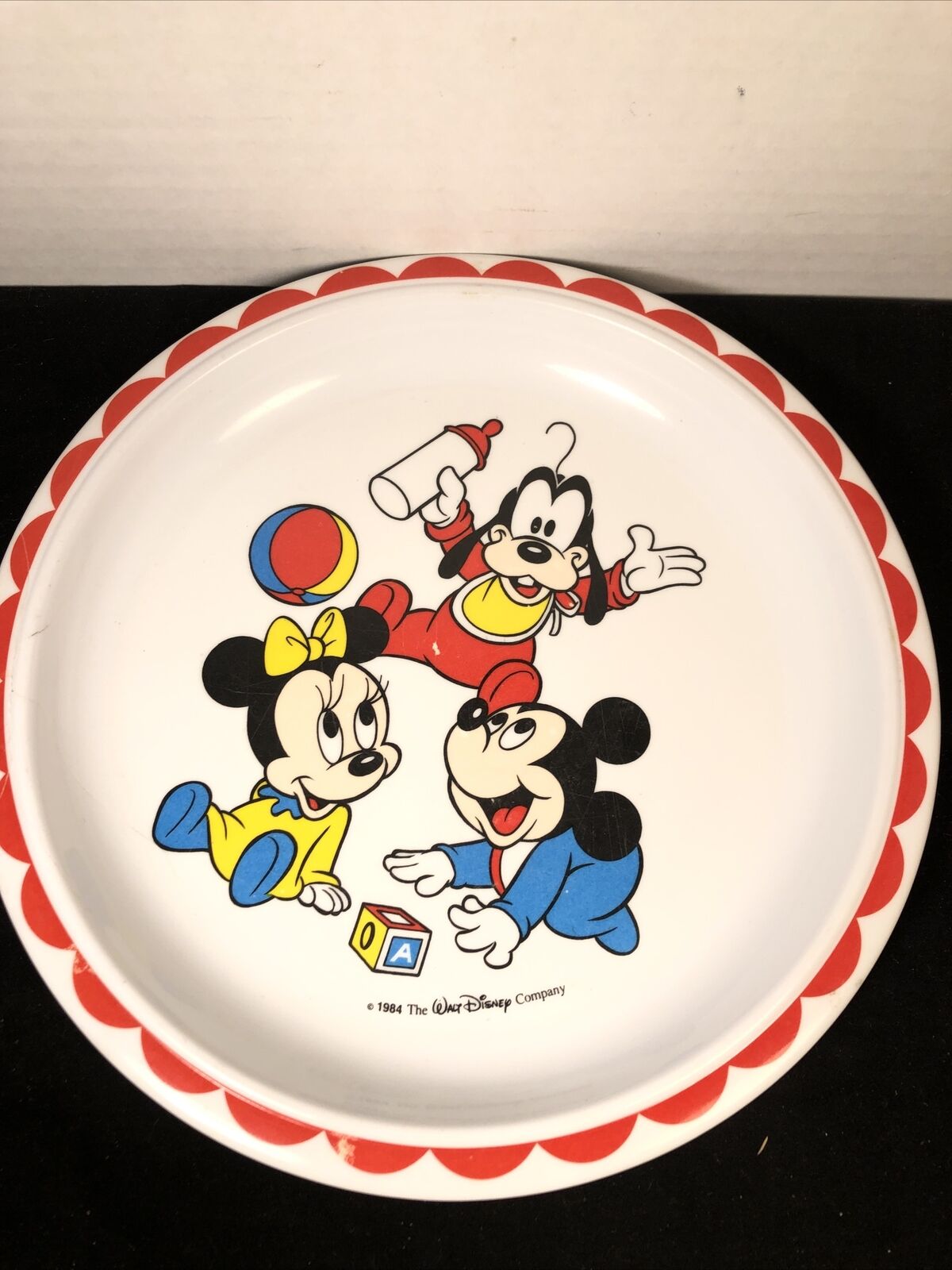 Selandia Designs Disney Baby Mickey Minnie Mouse Pluto plate 1984