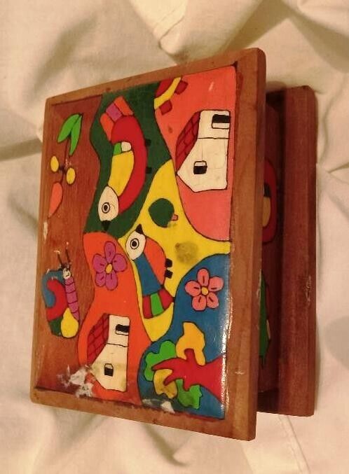 Vintage Hand Painted El Salvadoran Trinket Box