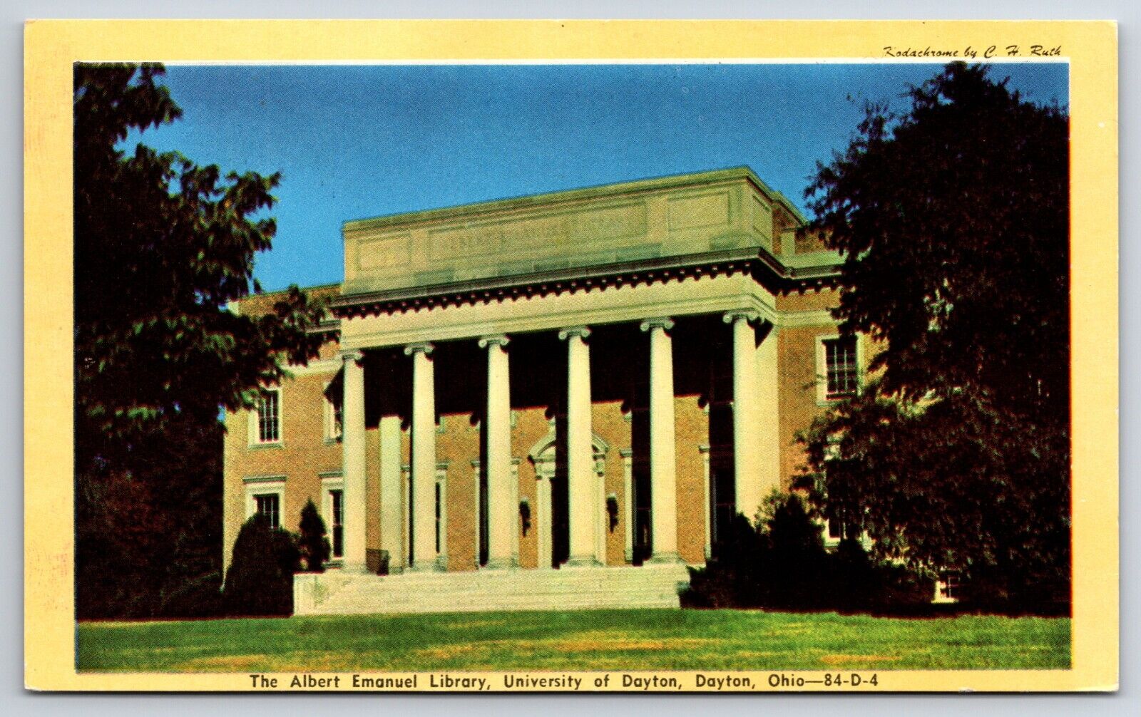 University Of Dayton Albert Emanuel Library Ohio OH Vtg Chrome Postcard