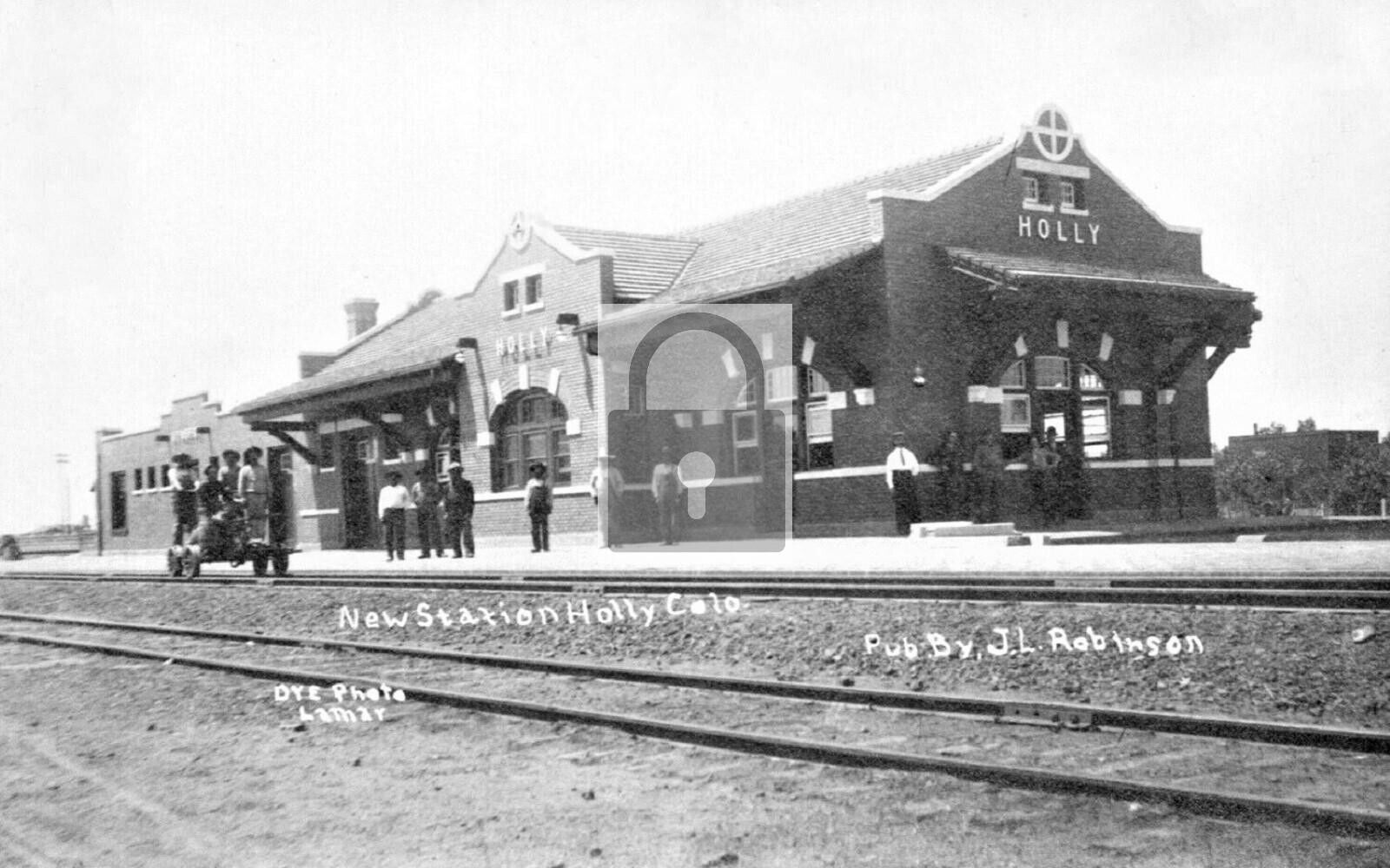 Railroad Train Station Depot Holly Colorado CO Reprint Postcard