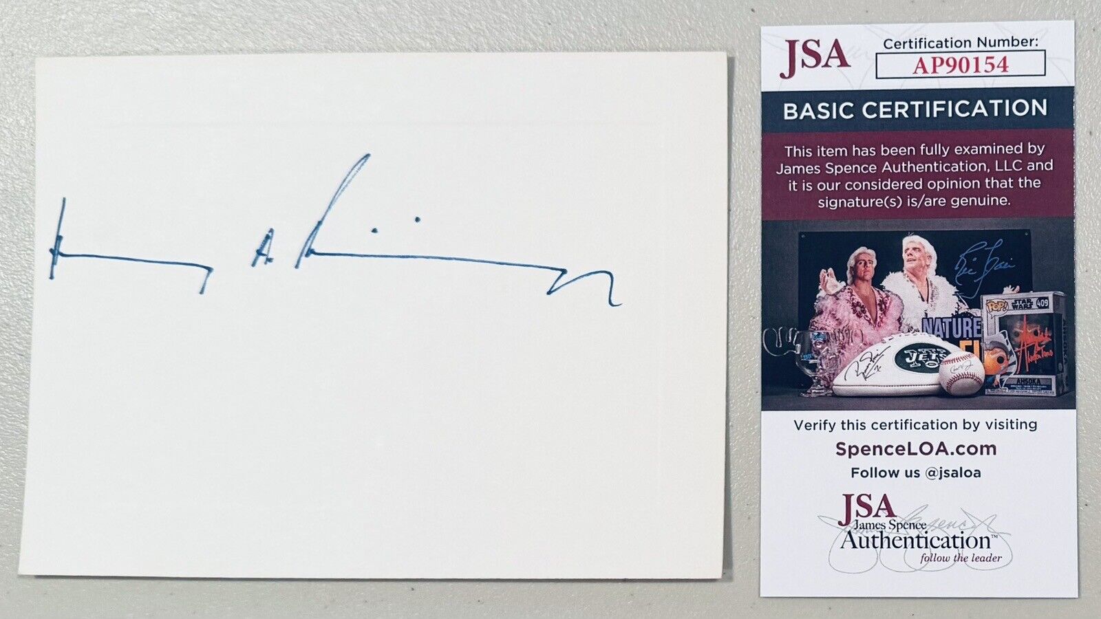 Henry Kissinger Signed Autographed 4.5 x 6 Card JSA Secretary Of State Nobel 3