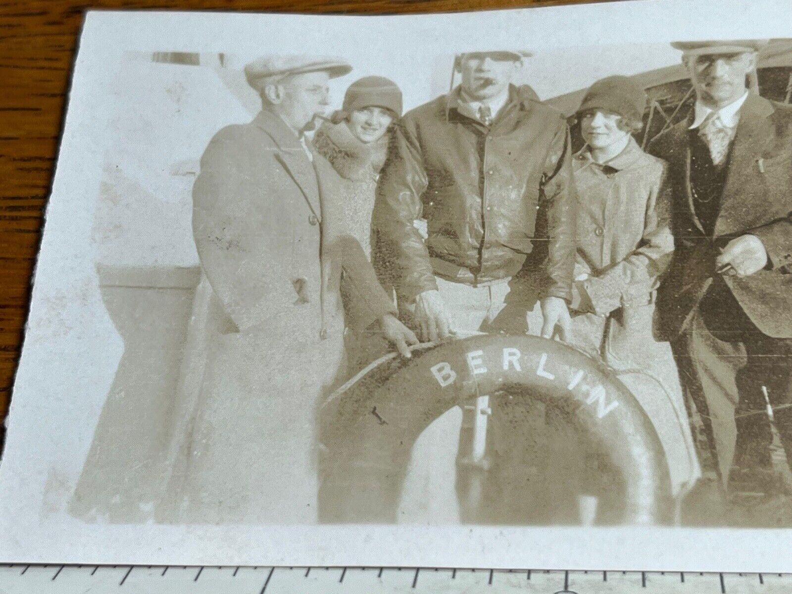 Antique Photograph USS Berlin Life Preserver Ship Disaster Circa 1920s C1