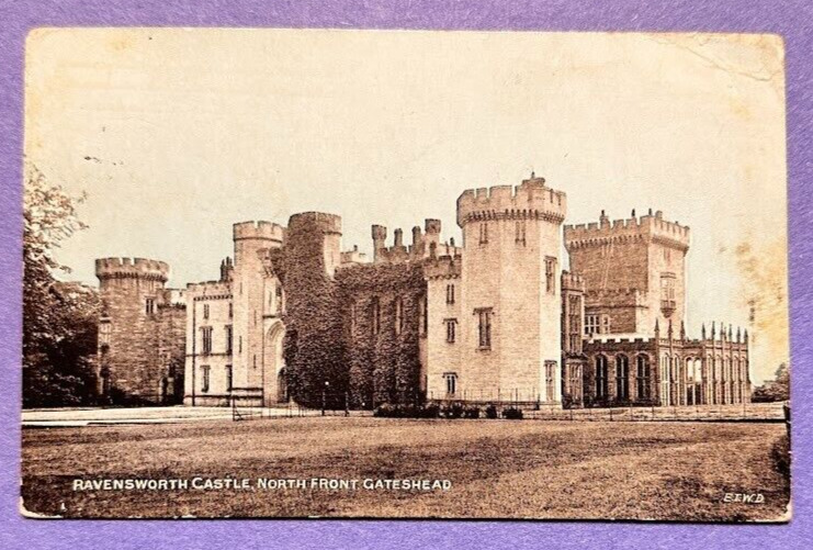 Ravensworth Castle North Front Gateshead RPPC, Historical Architecture 1907
