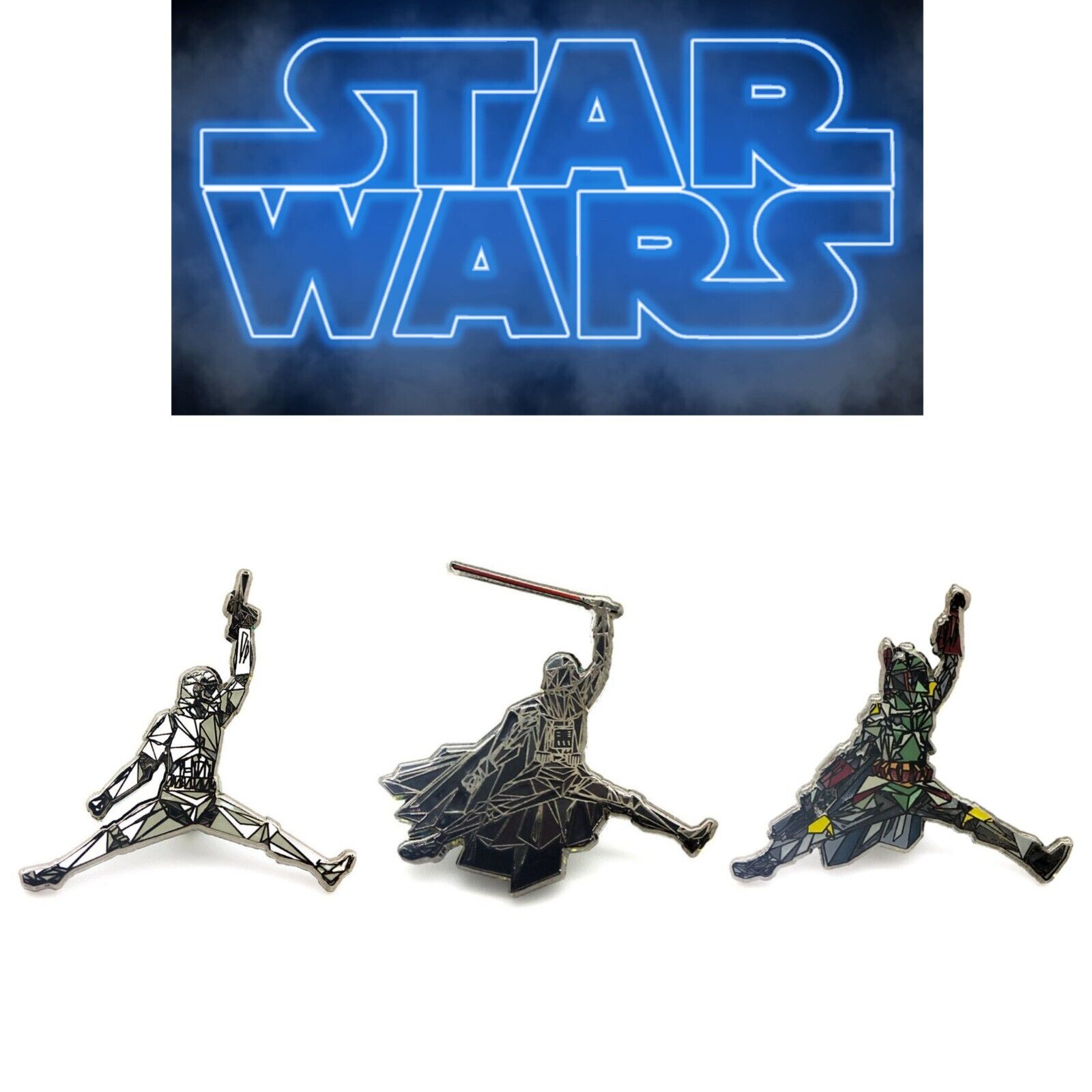 ⚡RARE⚡ PINTRILL x NATUREL Set Of 3 Star Wars Pins *BRAND NEW* LIMITED EDITION