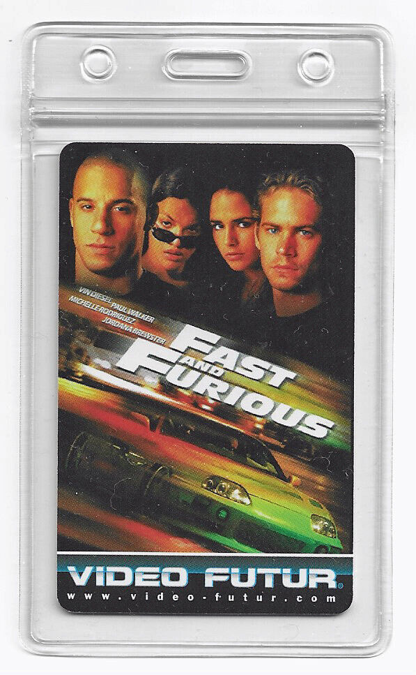 Fast & Furious Paul Walker French Movie Poster Card Not Phone Card Free Holder