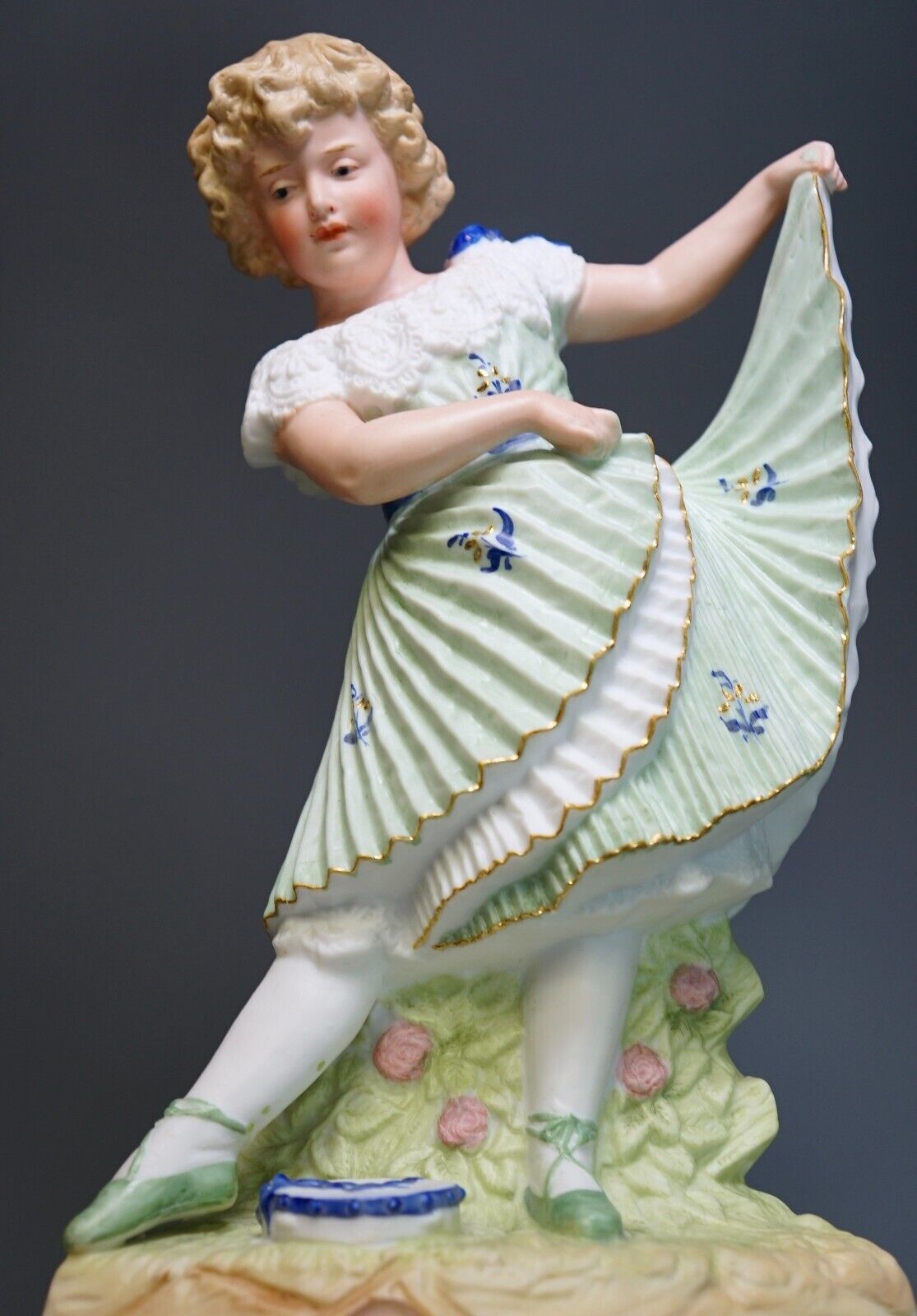 Gebruder Heubach German Bisque Porcelain Dancing Girl Figurine