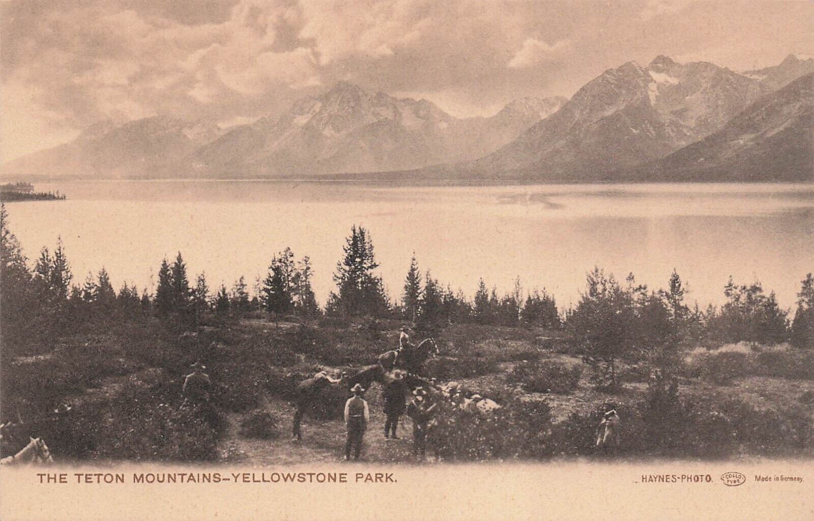 Yellowstone Park 1904 Haynes Photo Collotype Teton Mountains Vtg Postcard E7