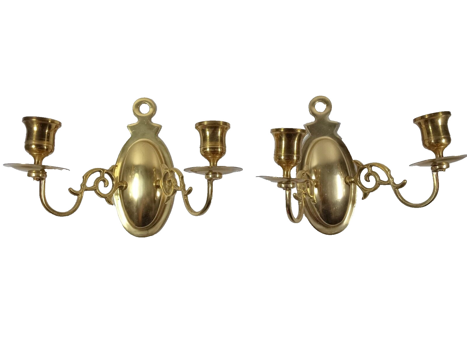 Old Castle Georgian Style Cast Brass Candleholder Wall Sconces LOT OF 2