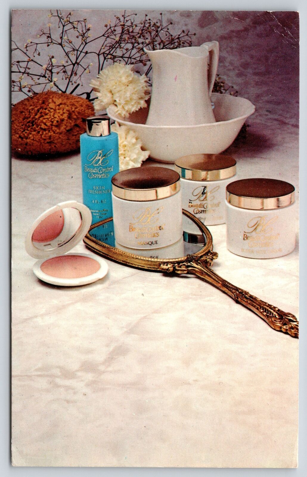 Advertising~Beauty Products On Counter Beauti Control Cosmetics~Vintage Postcard