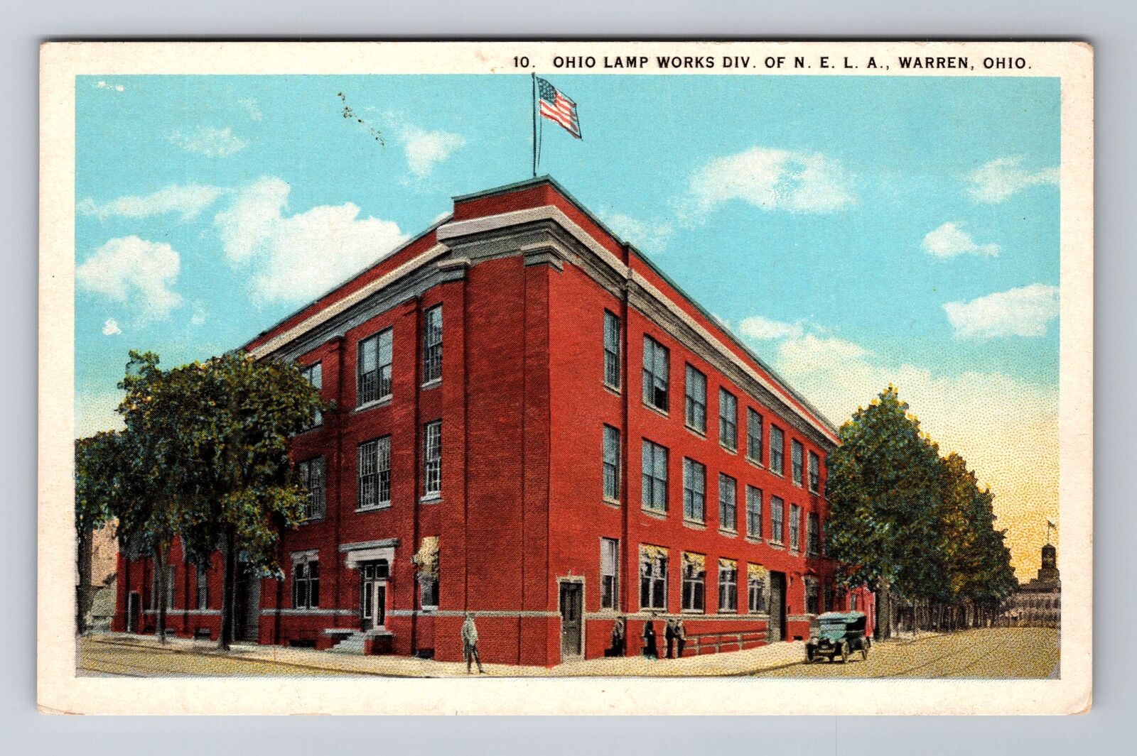 Warren OH-Ohio, Ohio Lamp Works DIV, Antique, Vintage Souvenir Postcard