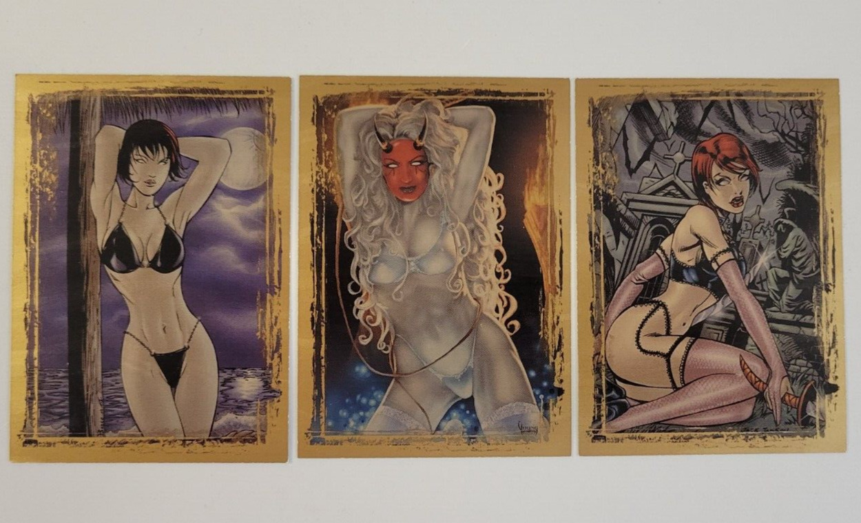2001 LADY DEATH Luscious Ladies Of Chaos CHASE CARDS C2 C4 C5 GOLD BRUSHED FOIL