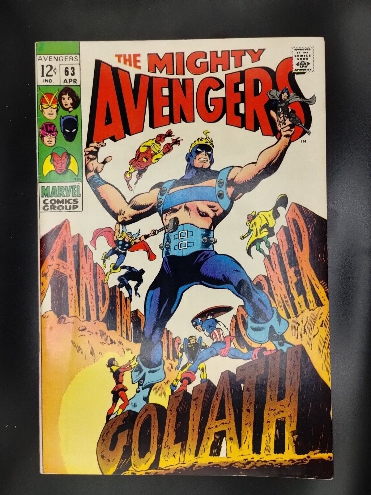 Avengers #63 Marvel Comics 1969 ~ 1st Appearance Clint Barton as Goliath HG