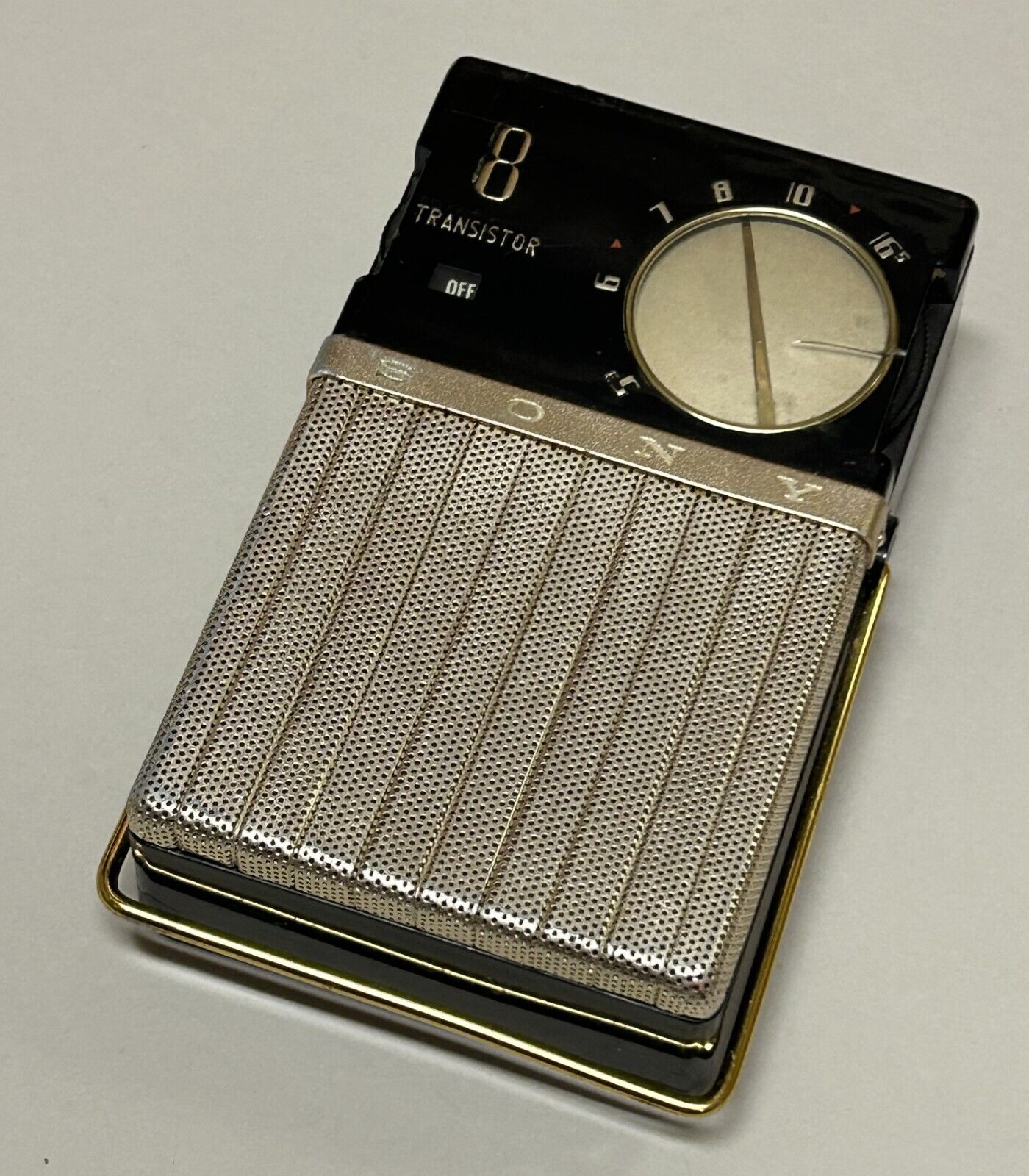 Classic Reverse-Painted Sony TR-86 Transistor Radio - Black & Gold