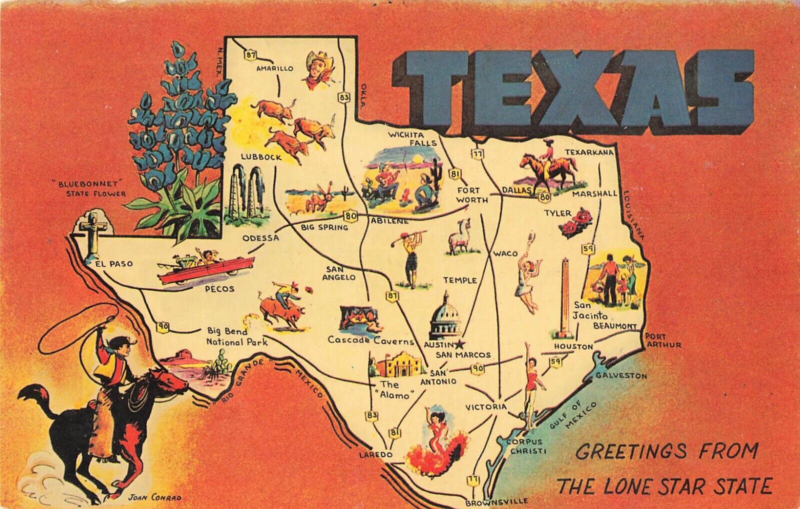 Postcard Texas: Map Card Greetings From the Lone Star State